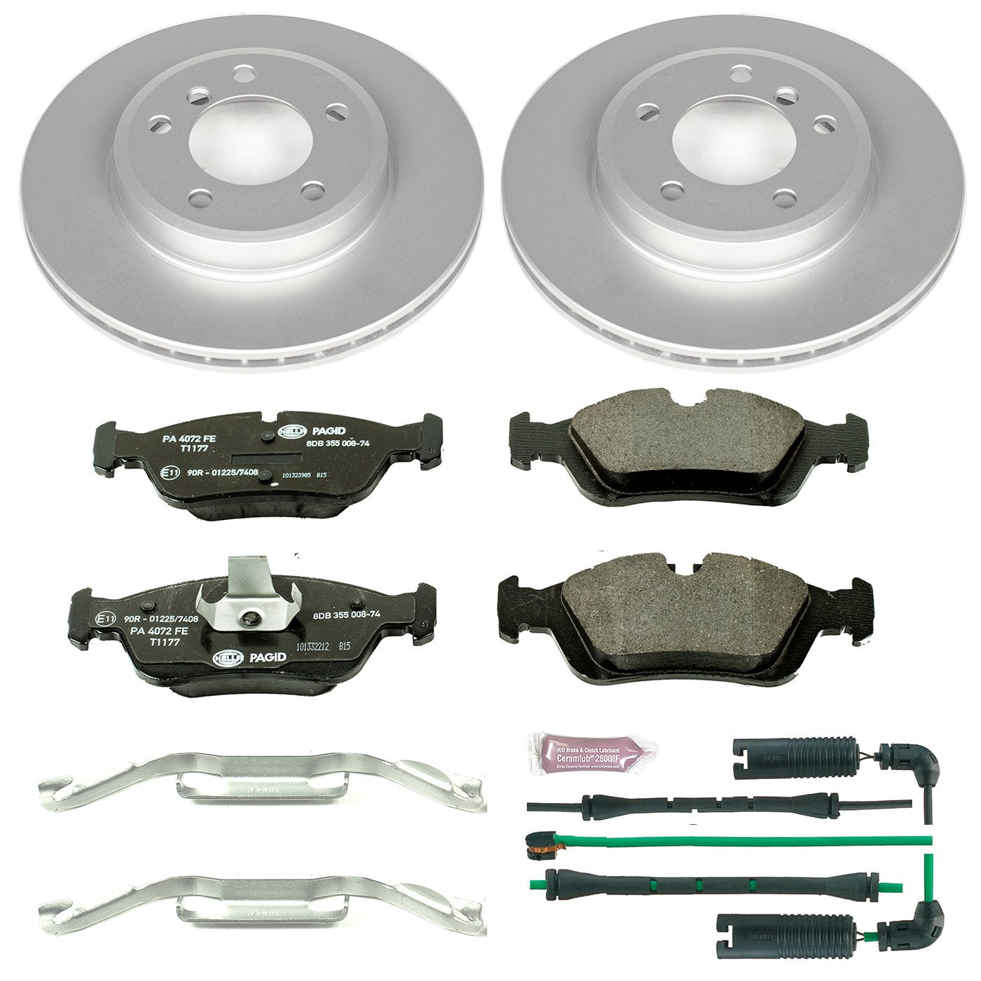 Power Stop ESK868 Euro-Stop Front Brake Kit and 2 Front Sensor Wires For BMW 3, BMW 3, BMW 325Ci, BMW 325i, BMW 325xi, BMW 3, BMW 328i, BMW Z4 [Model Specific]