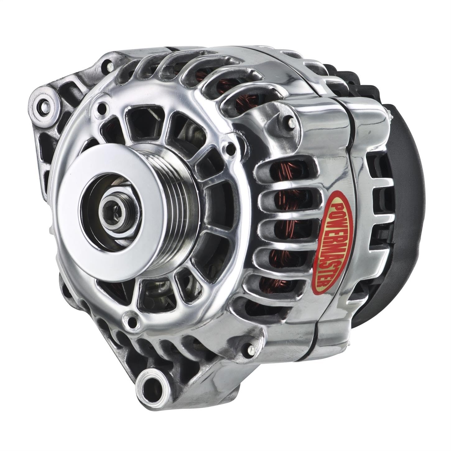 Alt GM CS130D Powermaster Polish 120A 6 grv Pulley Offset Left MTG 1-Wire or OE Hookup
