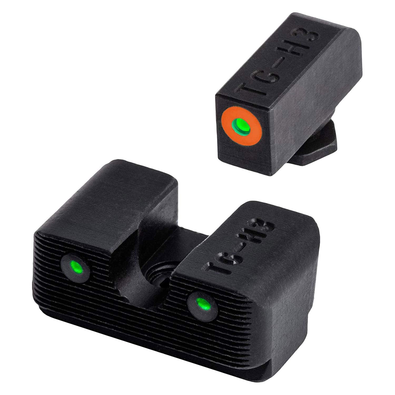 Tritium Pro TRUGLO Glow-in-The-Dark Handgun Night Sights for Glock Pistols, Glock 17, 17L, 19, 22, 23, 24 and More, Rear, Orange Ring, One Size