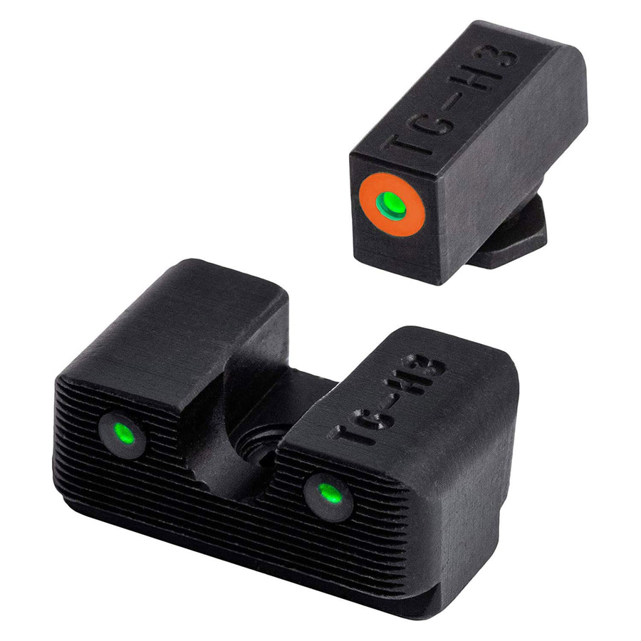 Tritium Pro TRUGLO Glow-in-The-Dark Handgun Night Sights for Glock Pistols, Glock 17, 17L, 19, 22, 23, 24 and More, Rear, Orange Ring, One Size