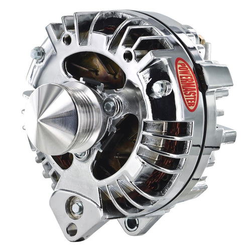 Alternator Powermaster 17569 (Chrysler Chrome 100A 6 grv Pulley & Cone Squareback Double Field Ext Regulated), 1 Pack