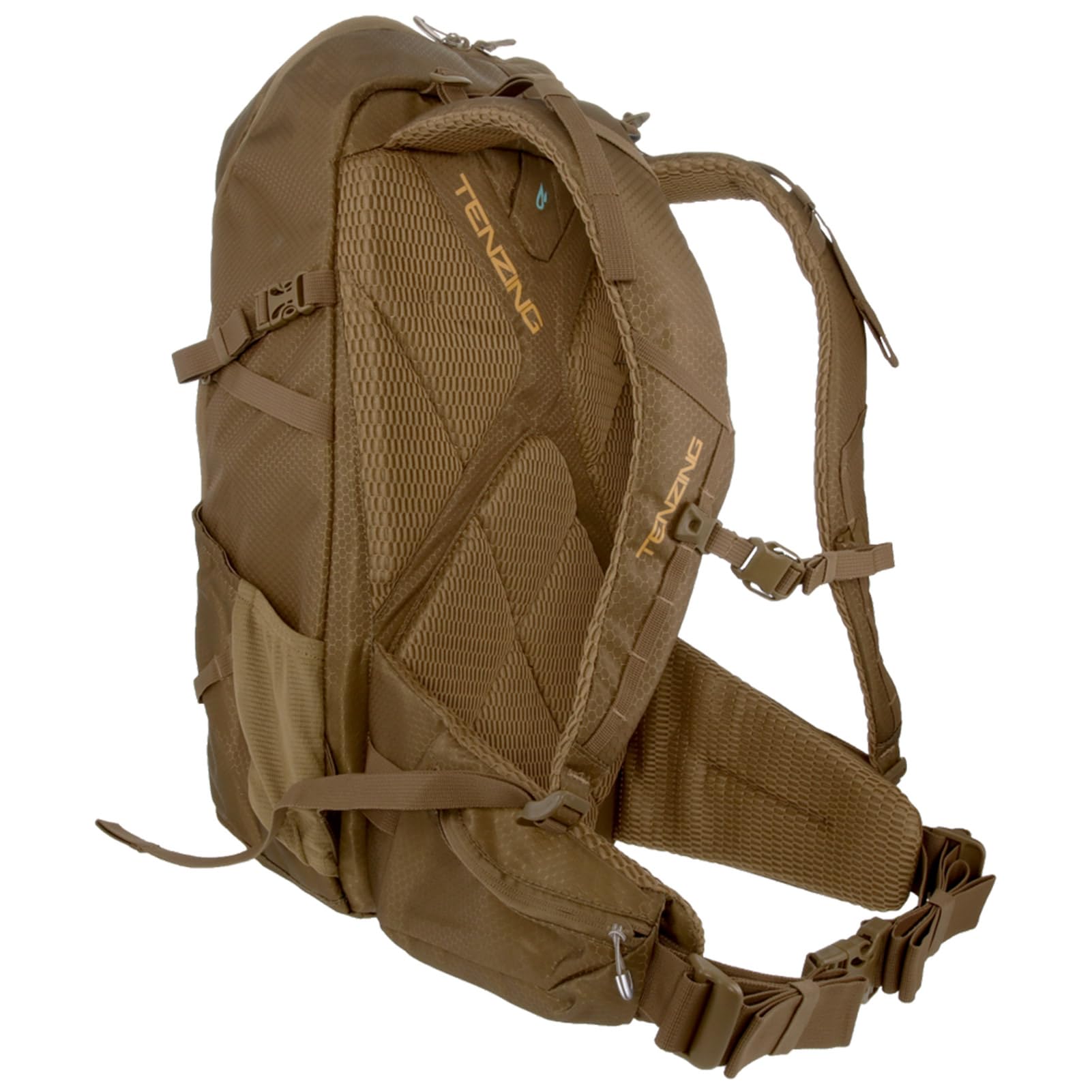 Whitetail TENZING 2100 Day Pack, Buckskin Tan Hydration Bladder Compatible Durable Camo Backpack with 4 Compartments & 15 Organizational Pockets for Hunting Gear and Equipment