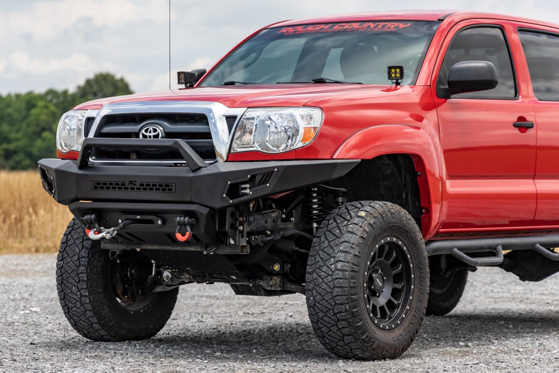 Rough Country 2" Dual LED Ditch Light Kit for Toyota Tacoma (2005-2015) - (2) 2-in Black Series LED Cubes with Amber DRL