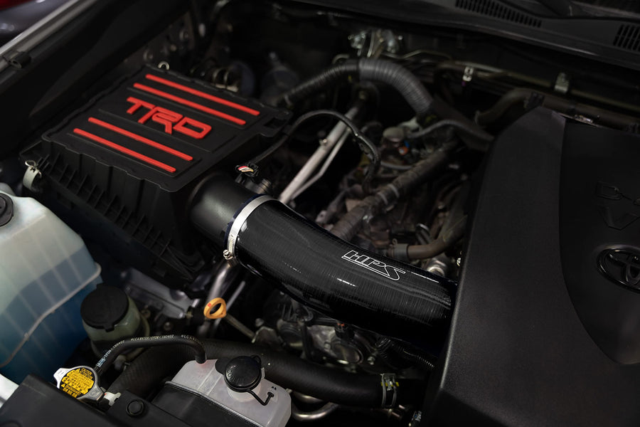 Black HPS Silicone Air Intake System Kit with Air Filter Compatible for 2016-2023 Toyota Tacoma 3.5L V6, 827-723WB