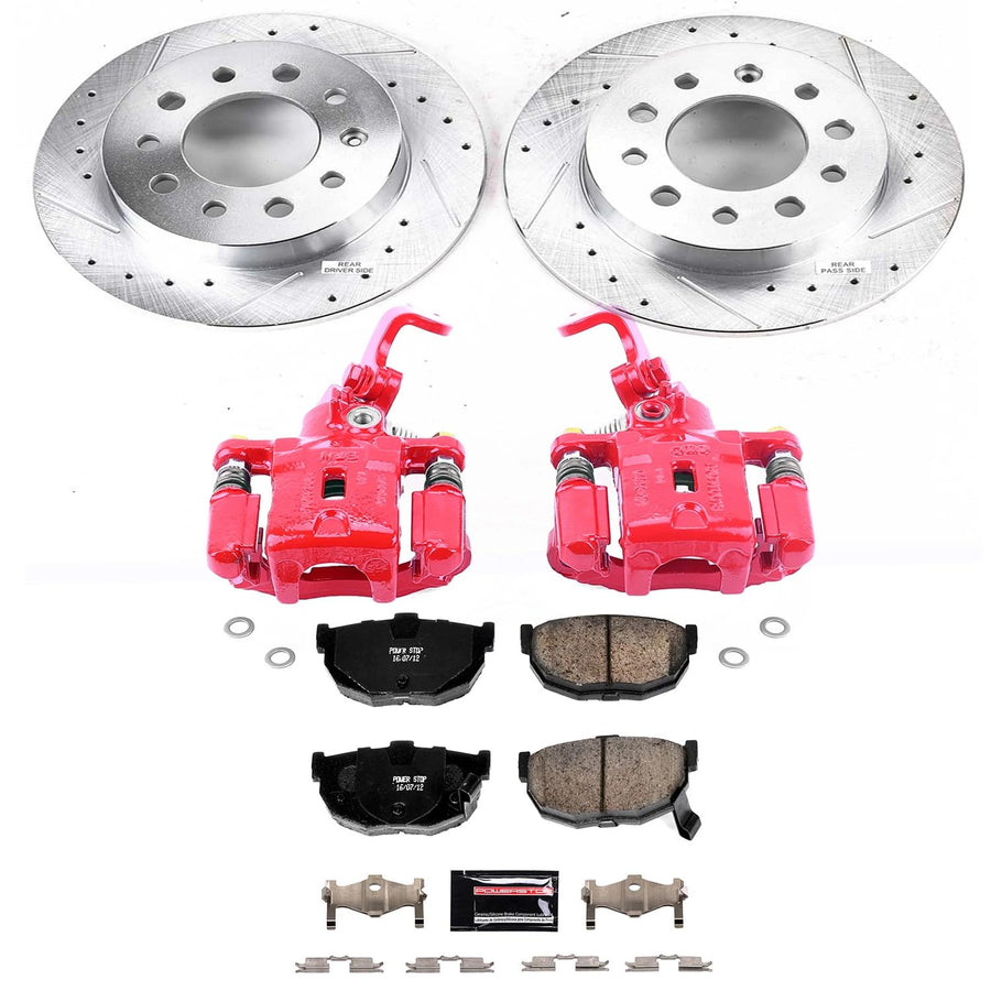 Power Stop Z23 Evolution KC170A Rear Brake Caliper Kit- Brake Rotors, Brake Pads, Brake Calipers For Hyundai Tiburon 2004-2008 [Model Specific]