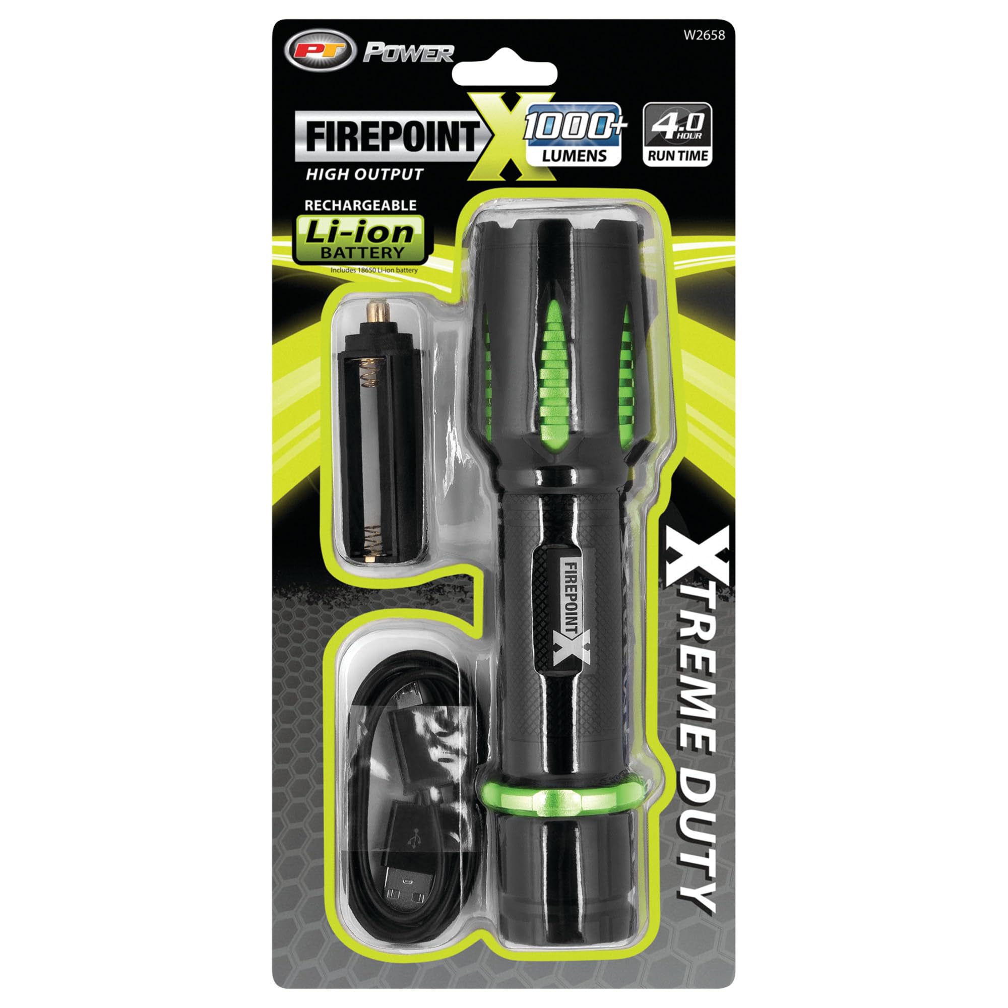 W2658 Performance Tool 1,000 Lumen Rechargeable Dual Fuel Flashlight FirePoint X Li-Ion/3AAA Light
