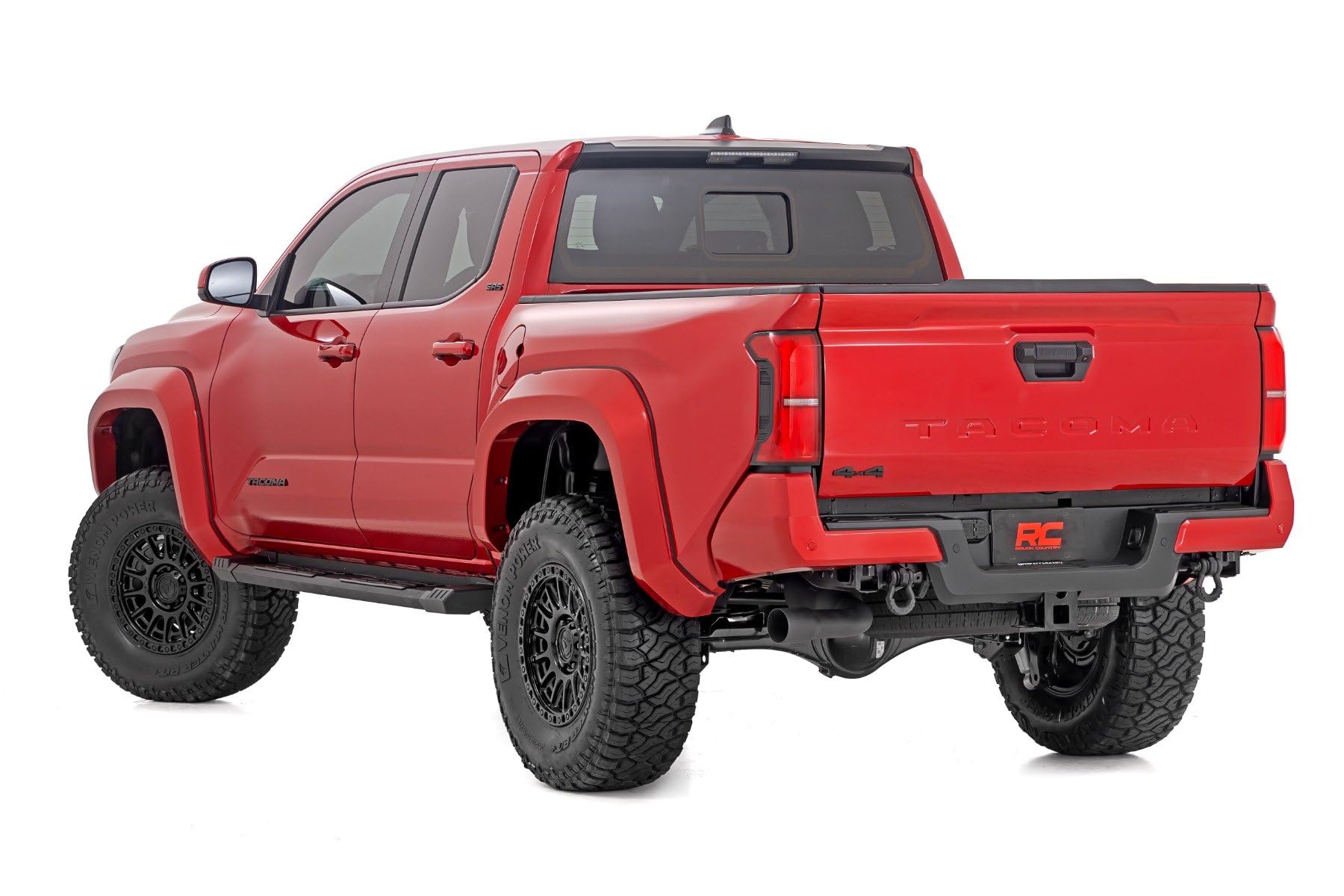 Rough Country Aluminum HD2 Running Boards for Toyota Tacoma (2024-2025) Double Cab - 5" Wide Non-Slip Step, Easy Bolt-on Install