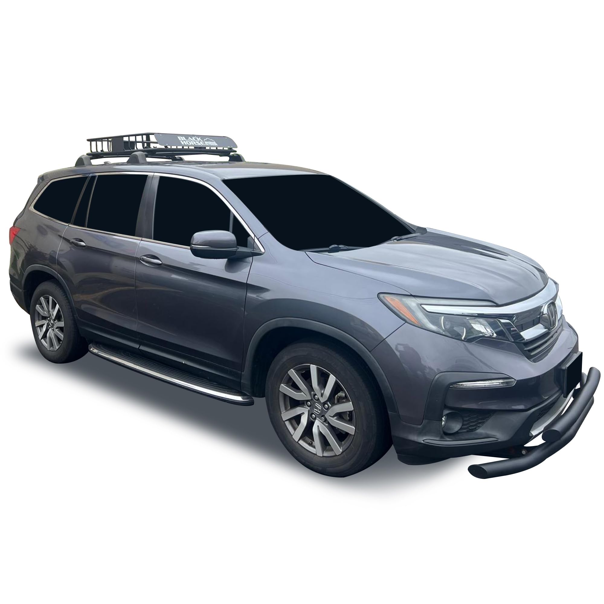 43"x39"x6" Black Horse Outdoor Voyager Roof Top Cargo Basket, Heavy Duty Weather Resistant Luggage & Camping Gear Storage for Car, Truck or SUV Transport, 200 lbs Capacity - BHODBA4339