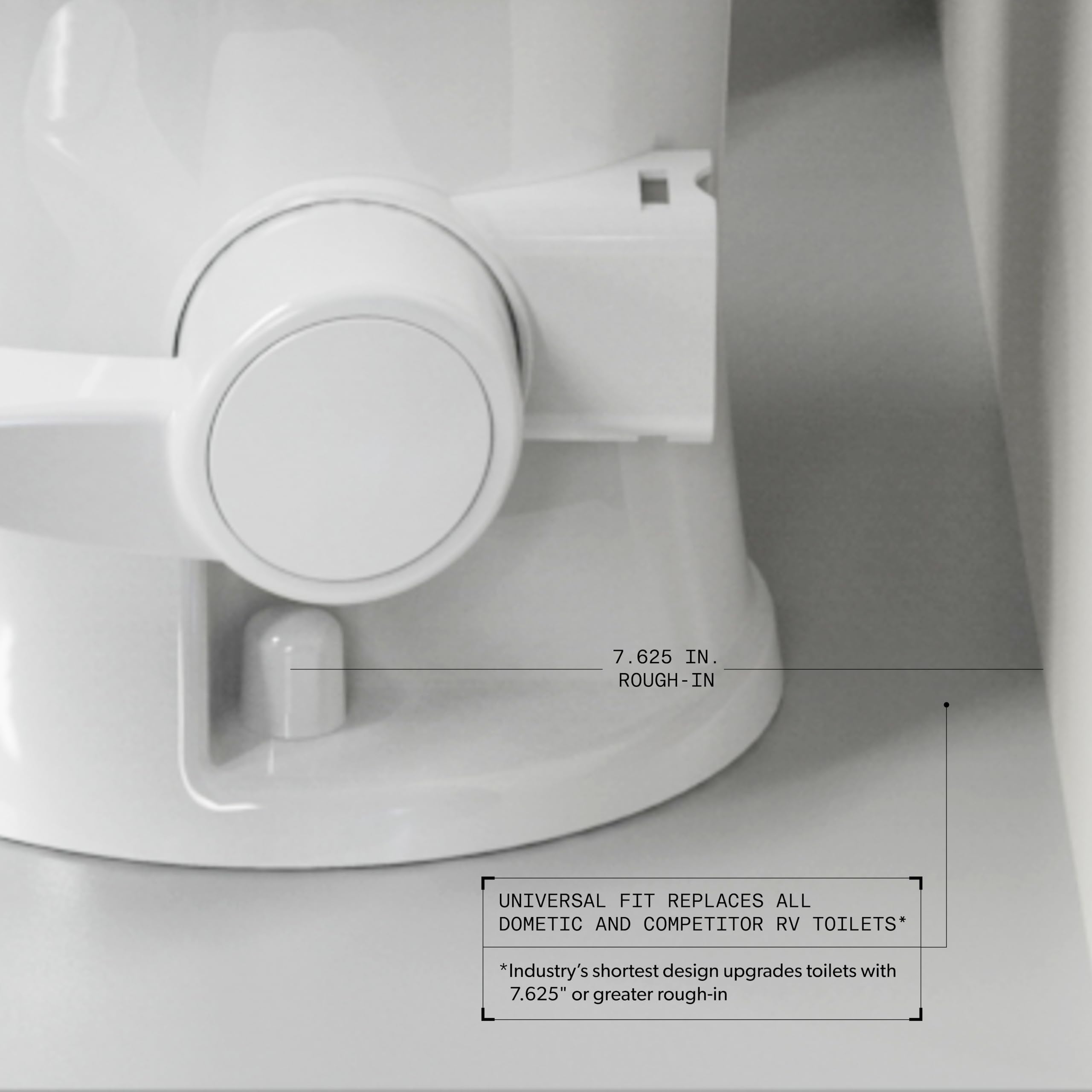 Dometic Complete RV Toilet Model 410 – Round Porcelain Bowl, Universal Fit & 2-Bolt Mount, 18" Chair Height Residential-Style, Gravity Flush Toilet with Soft-Close Seat, White (9610008259)