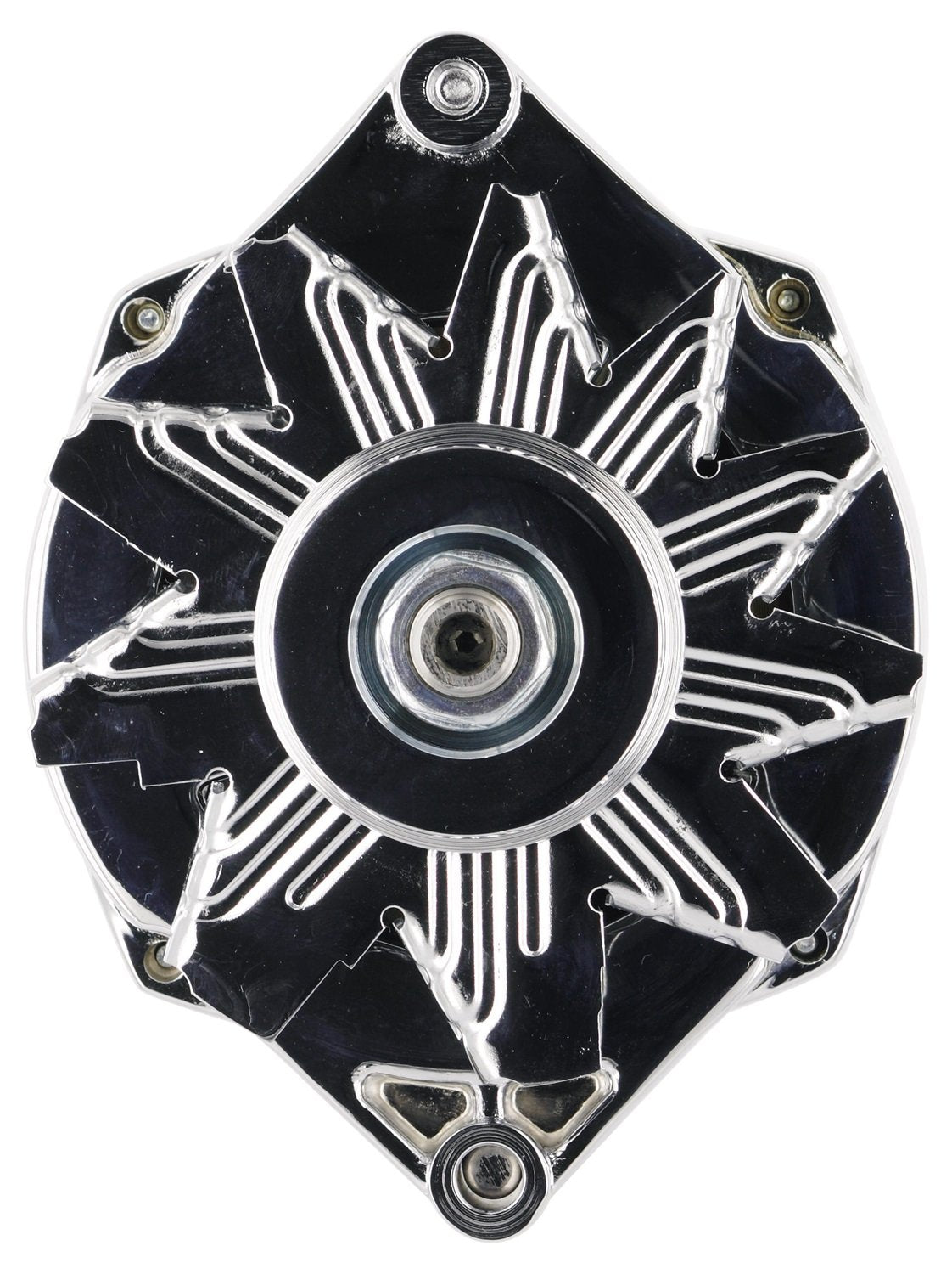 Chrome Powermaster 8-36101 Alternator (Upgrade 100A 1V Pulley 1 Wire Motorola Replacement 1" Mating flange)