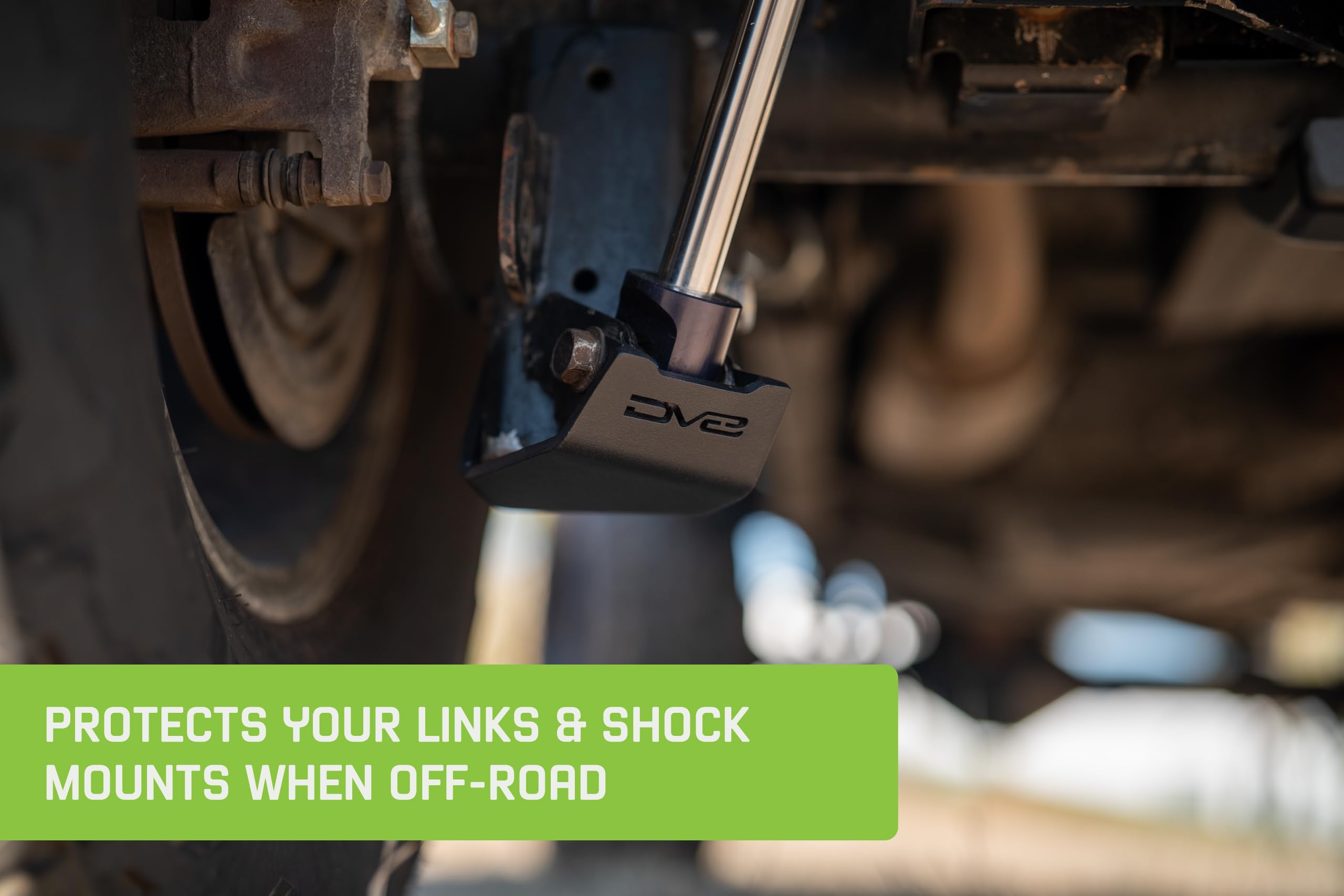 Rear Shock & Link Skid Plates DV8 Offroad for 2007-2018 Jeep Wrangler JK | Protects Your Links & Shocks When Off-Road | Durable Single-Piece Design | Works w/Factory & Most Aftermarket Shocks | Steel