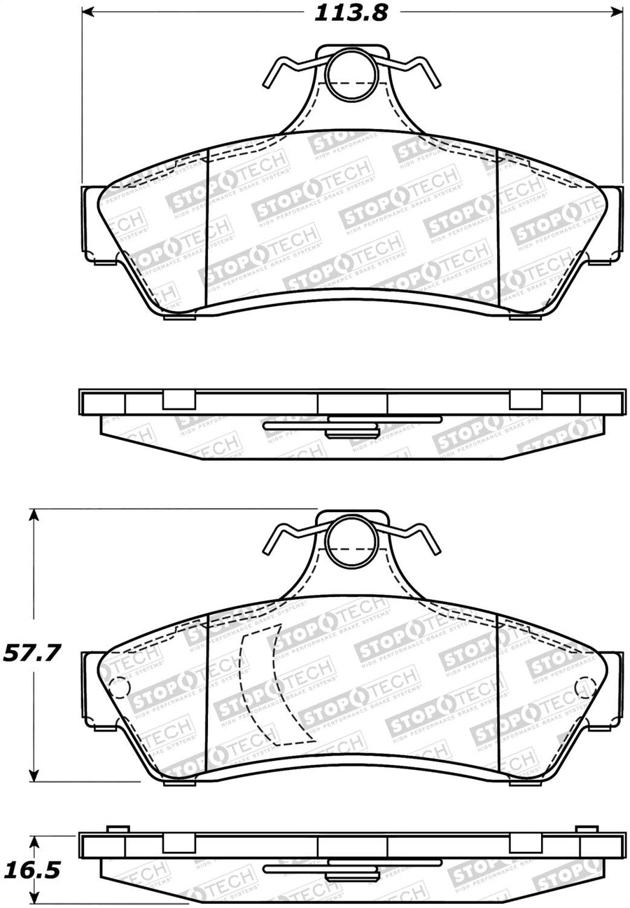 Rear StopTech 308.10481 Brake Pads with Shims