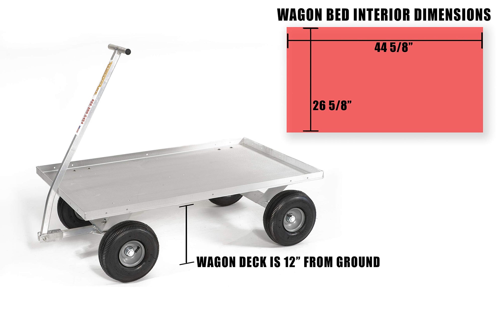 Commercial Grade Aluminum Pull Wagon-Lightweight-No Rust-Made in USA
