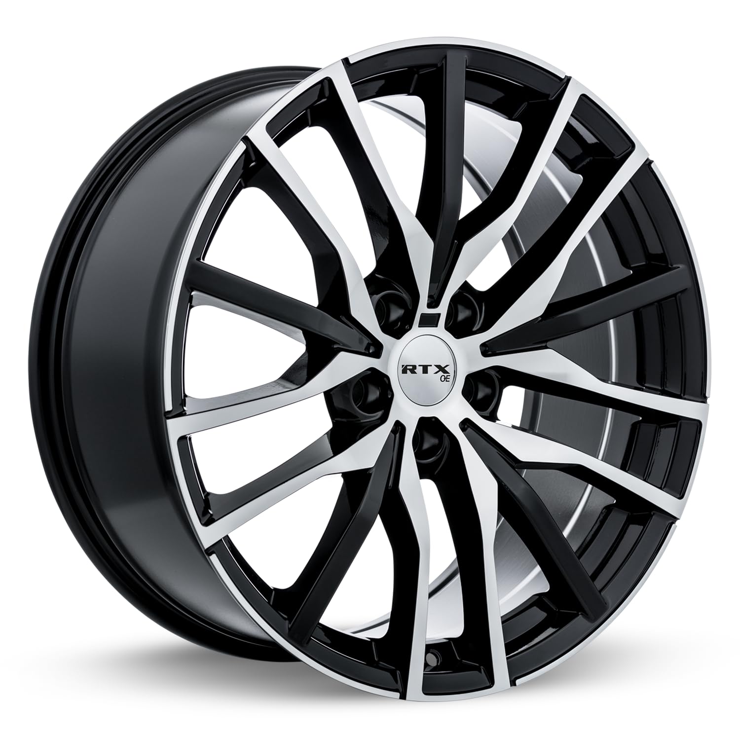 Custom RTX PASSAU Wheel - 20x9, 30 Offset, 5x112 Bolt Pattern, 66.6mm Hub - Gloss Black with Machined Face Rim