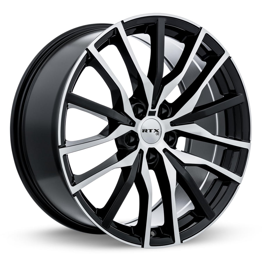 Custom RTX PASSAU Wheel - 20x9, 30 Offset, 5x112 Bolt Pattern, 66.6mm Hub - Gloss Black with Machined Face Rim
