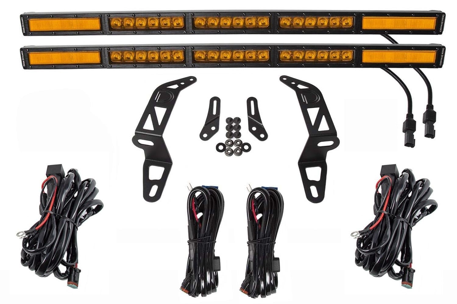 SS30 Bumper Bracket Kit Diode Dynamics for 2018-2021 Jeep JL Wrangler/Gladiator, Amber Combo Dual