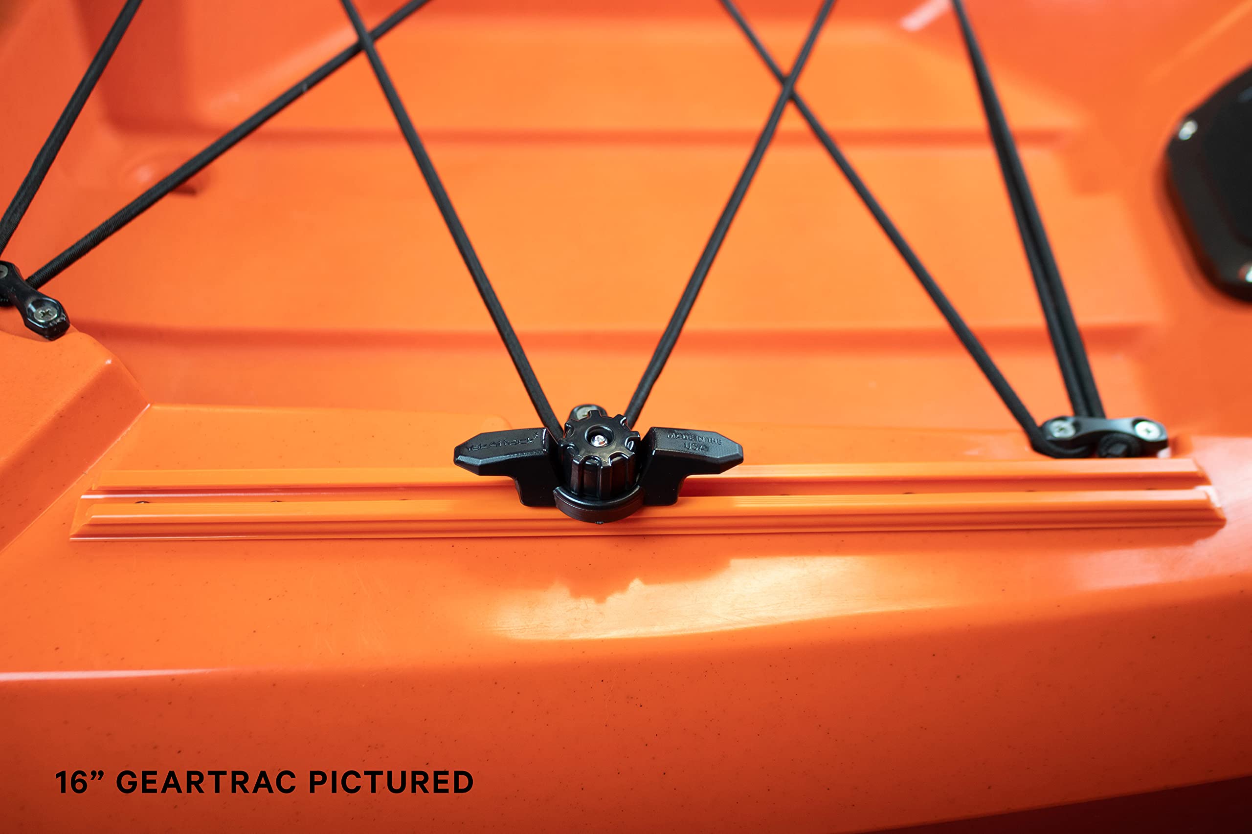 16" YakAttack GTSL90 GearTrac | 0.9" Wide Polymer Kayak Track Mount Rail for Accessories | Surface Mount with Stainless Hardware | USA-Made Durability