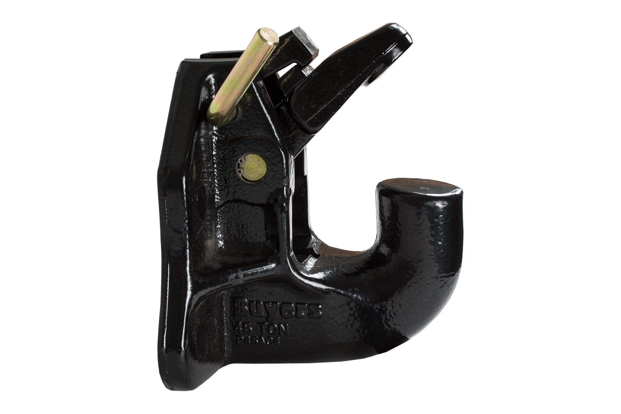 P45AC4K Buyers Products 45 Ton Air Compensated Pintle Hook, 4-Hole Mount With Brake Chamber And Bracket , Black