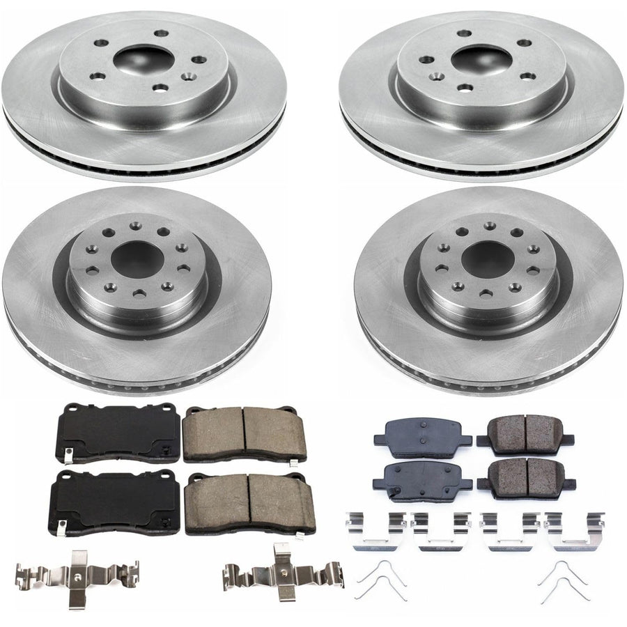 Power Stop KOE7816 Autospecialty Front and Rear Stock Replacement Brake Pad and Rotor Kit For Cadillac CT6 2016-2017 [Model Specific]