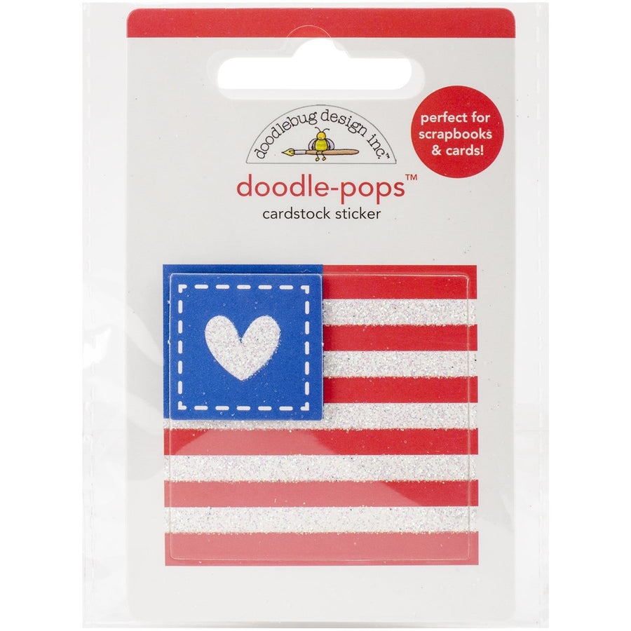 Doodlebug 3D Stickers-Doodle-Pops Patriotic Red, White & Blue