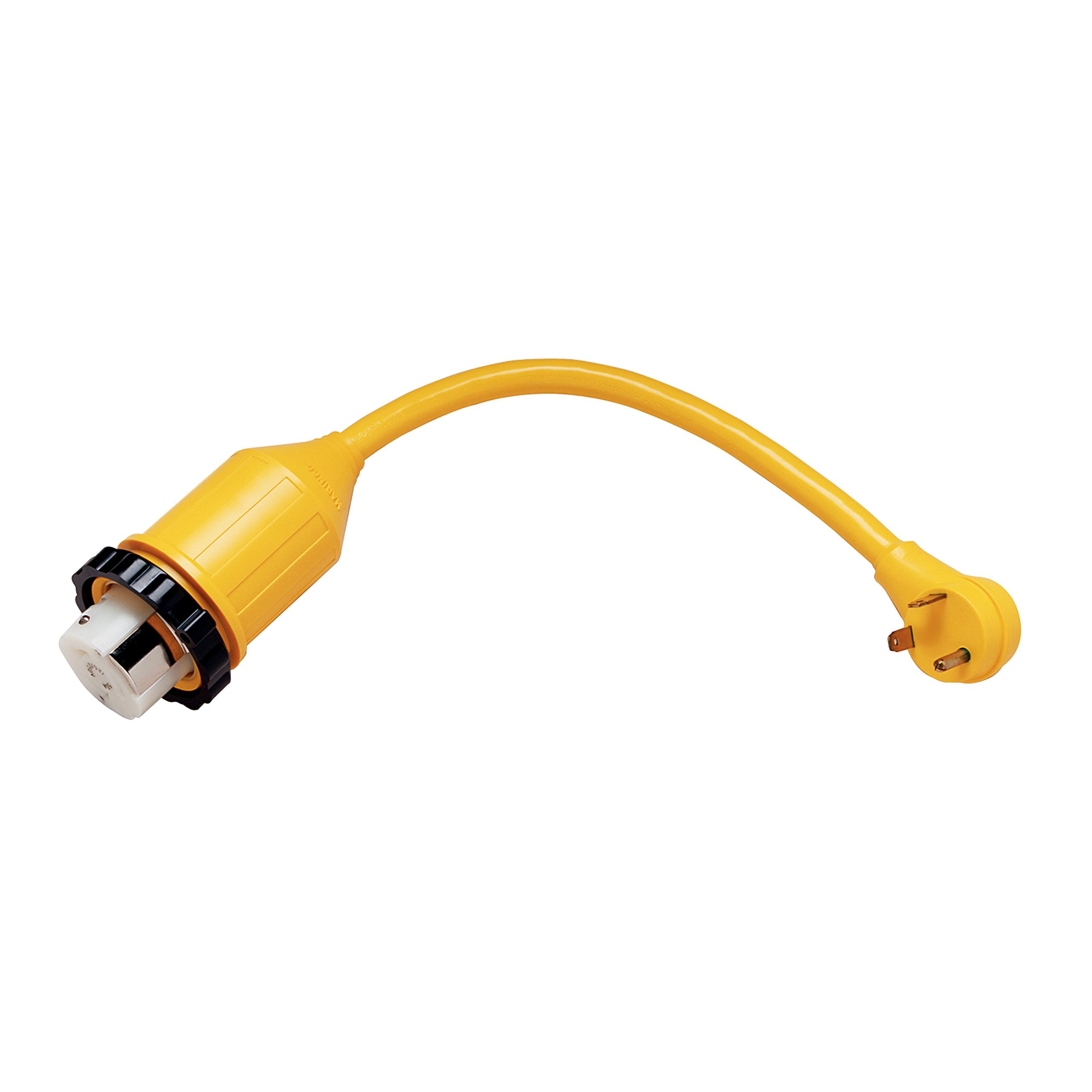 ParkPower Marinco 124ARV RV Electrical Power Cordset (50-amp 125/250-Volt Receptacle with 30-Amp 125-Volt RV Straight Blade Plug, 1-Foot)