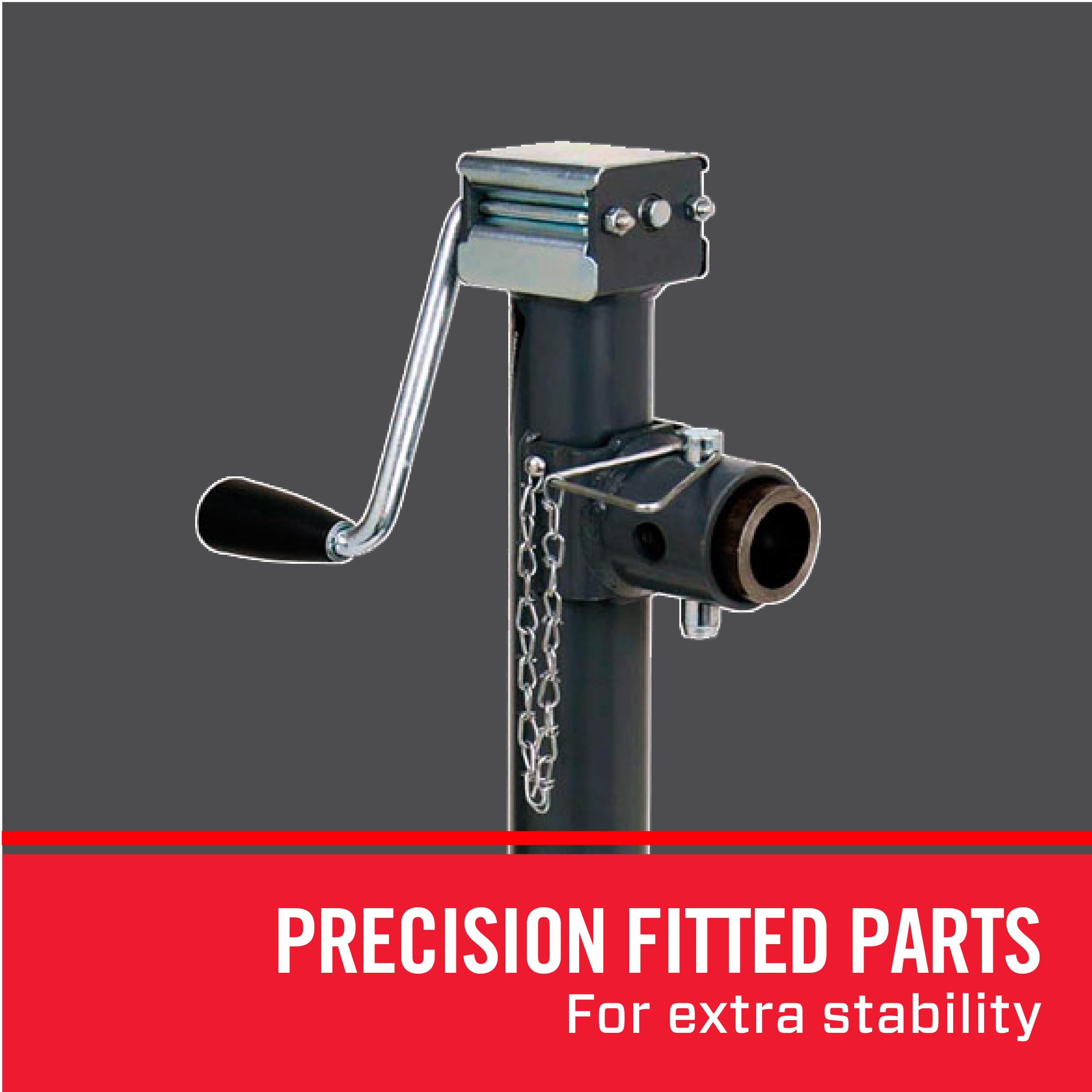178203 Bulldog Round Trailer Jack, Side Mount, 5,000 lbs. Lift Capacity, Sidewind, Weld-On, Includes Footplate, 15 Inch Travel