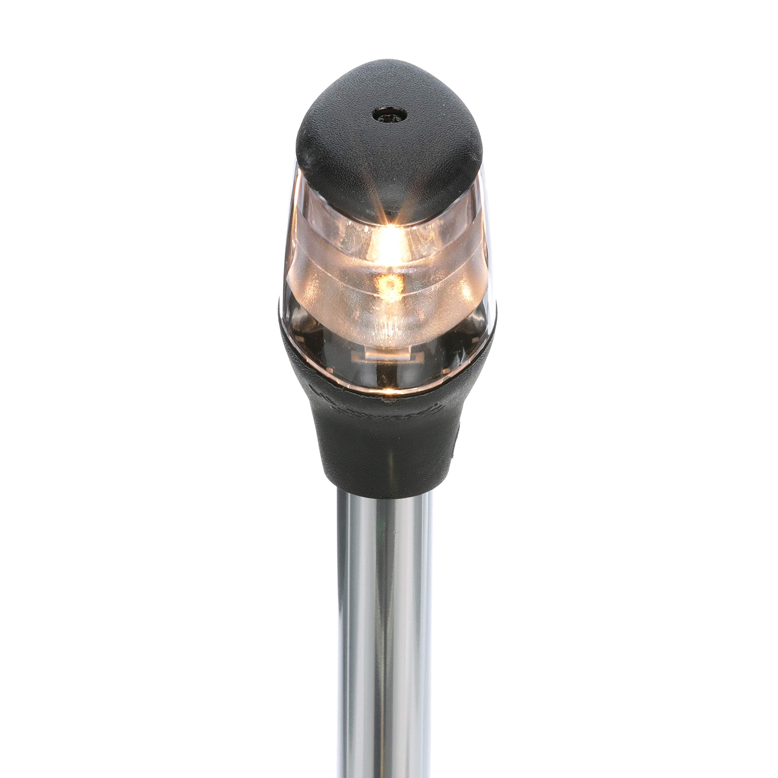 Attwood Fold Down 7201-P-7 Incandescent Anchor/Masthead Navigation Light, Black Base, 12-Inch