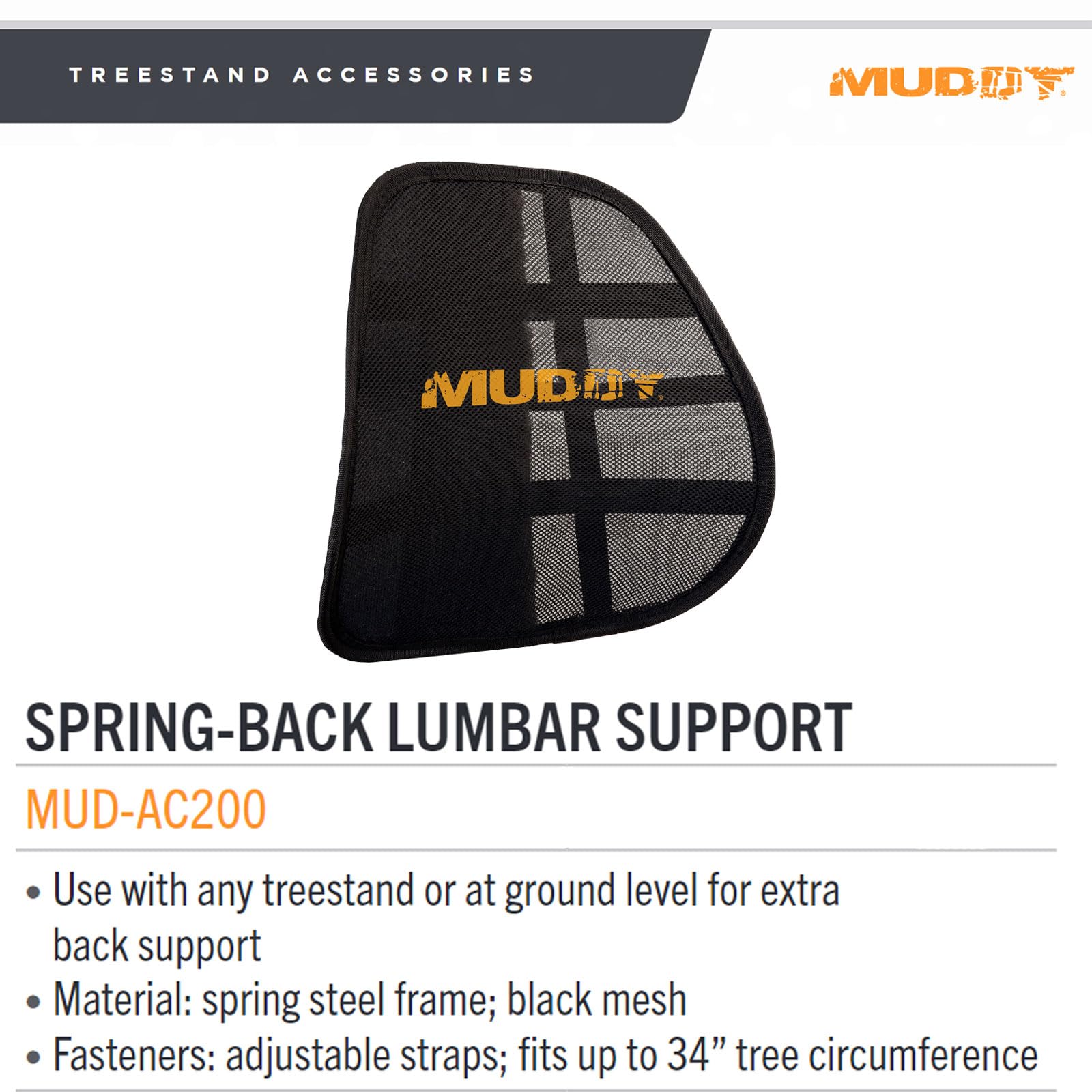 Muddy Spring Back Lumbar Support Big Game Treestands Black