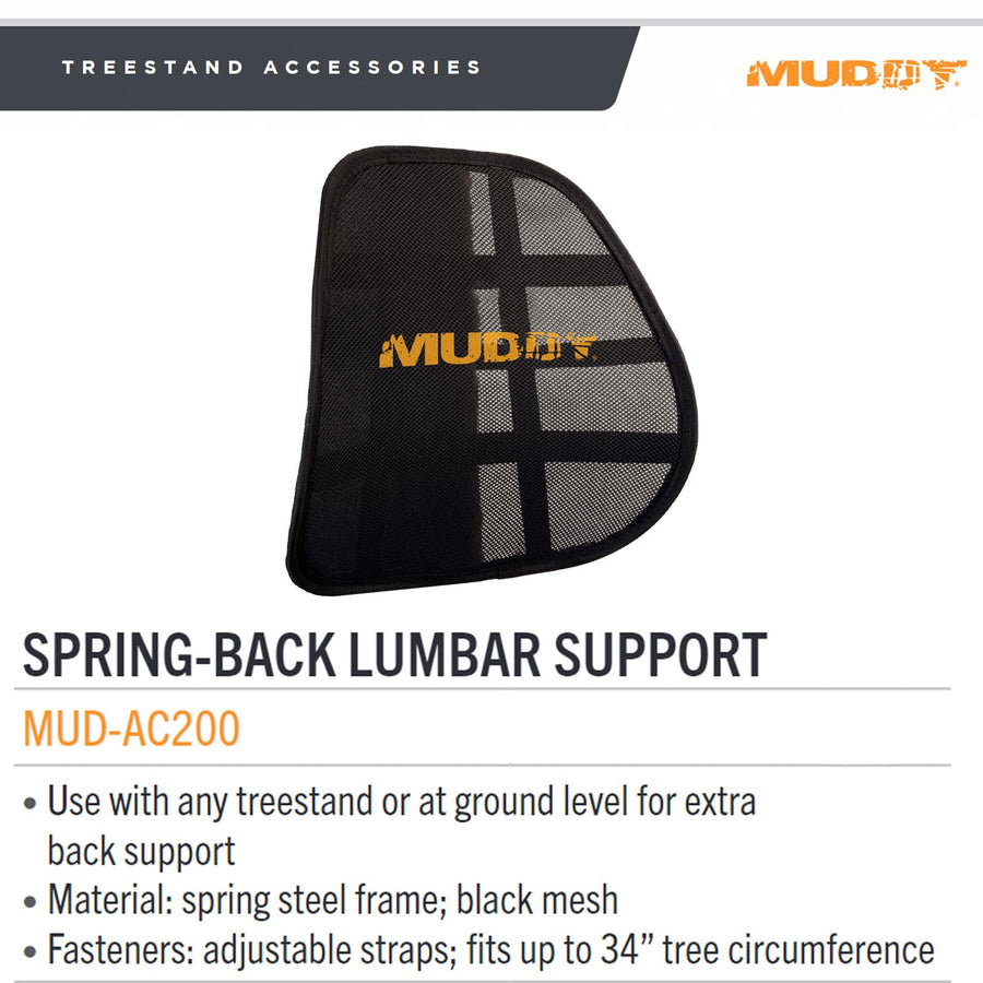 Muddy Spring Back Lumbar Support Big Game Treestands Black