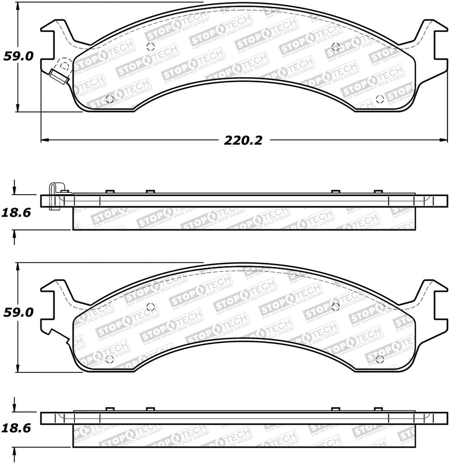 Front StopTech 308.08210 Brake Pads with Shims Street