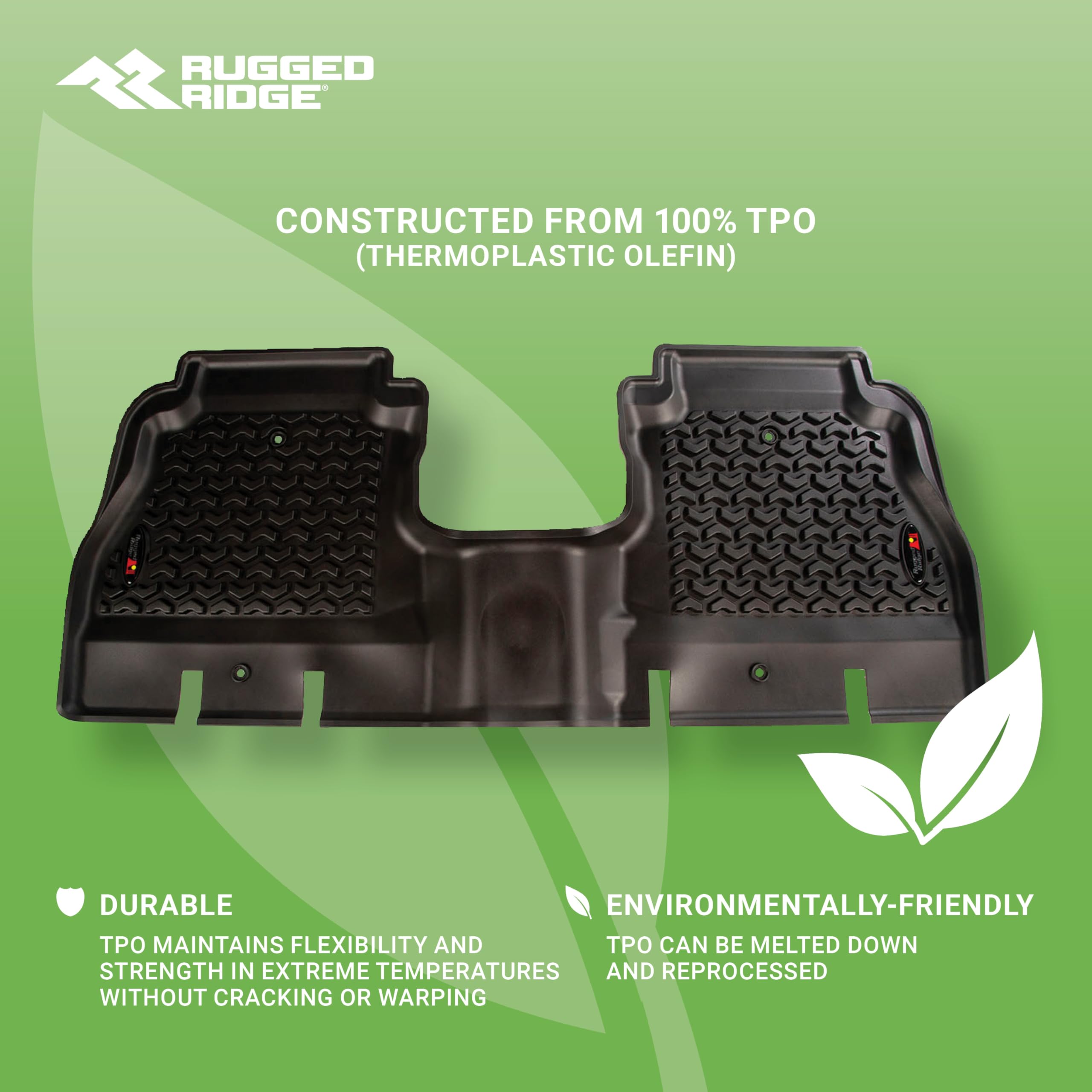 Rear Floor Liners Rugged Ridge for Ford F-150 | All-Terrain, Black | 82952.11 | Fits 2004-2008 Ford F-150