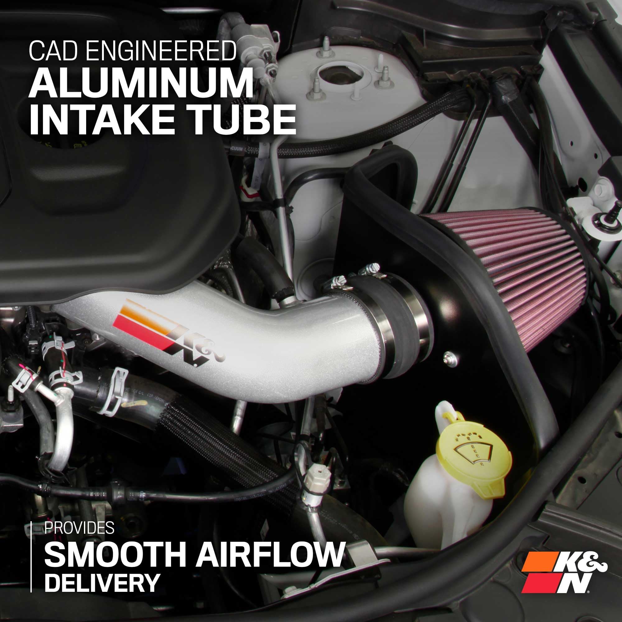 K&N Cold Air Intake System: High-Flow Air Filter, Towing & Increase Performance: Compatible with 2016-2024 JEEP/DODGE: Durango, Grand Cherokee, Grand Cherokee WK, 77-1572KS