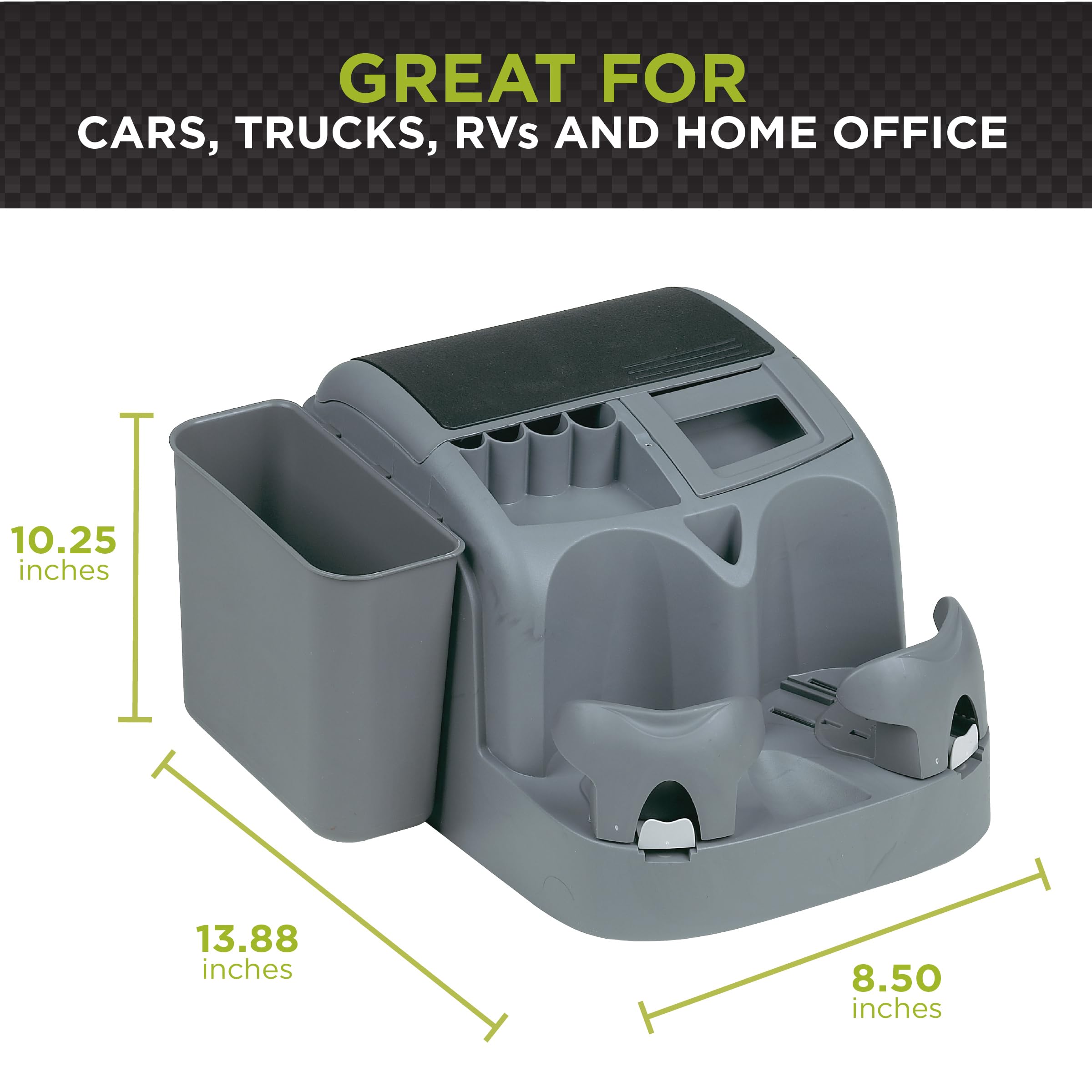 Bench or Rear Seat Deluxe Console Go Gear SSC-CHA/DLX, (Charcoal)