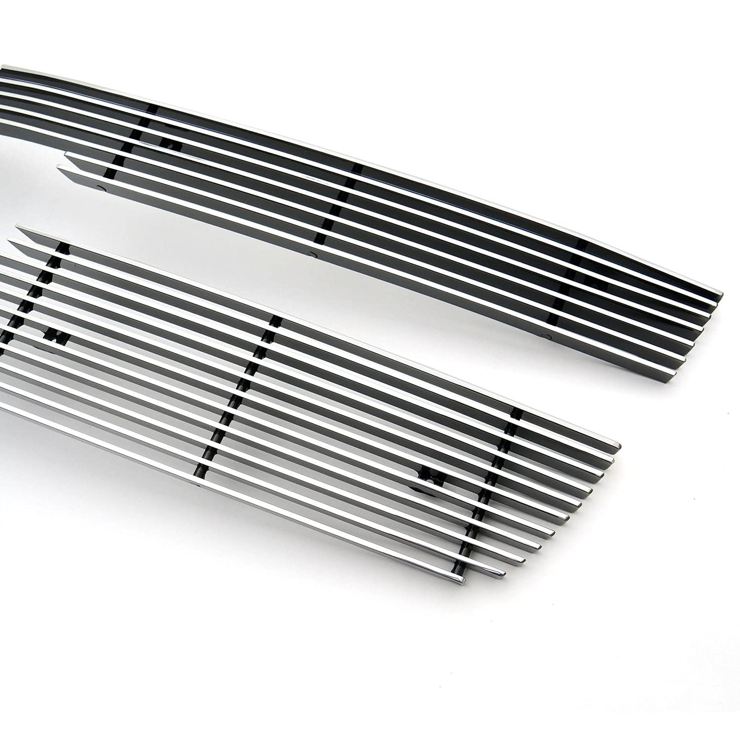 Billet Grille Compatible with Chevrolet Silverado (2006-2007), Polished, 2 Pc, Overlay - PN #21106
