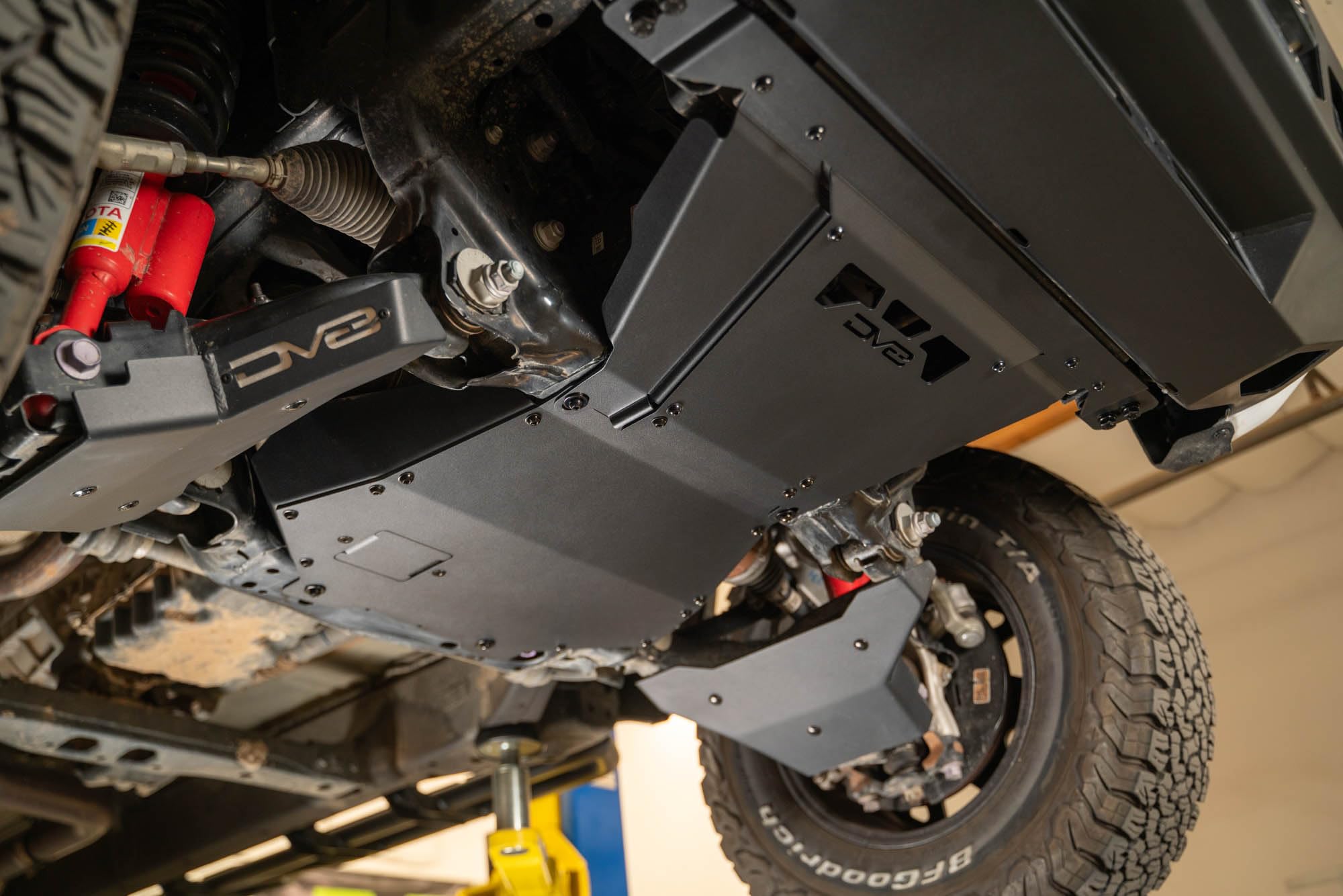 Front Skid Plate DV8 Offroad for 2024 Toyota Tacoma | Protects Intercooler | Rigid Fitment | Compatible w/Factory & DV8 Front Bumpers | Fully Bolt-On Install | 3.5mm Steel