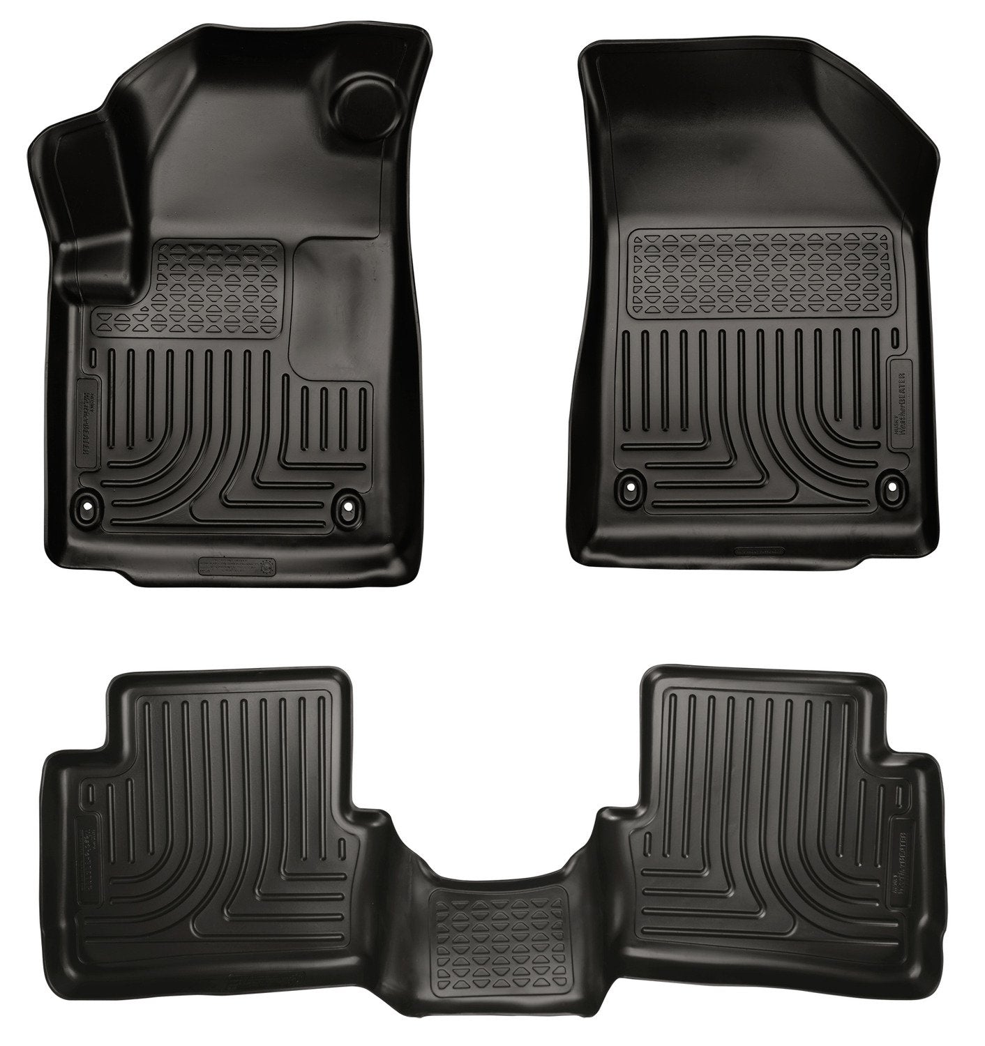 Weatherbeater Husky Liners Floor Mats | Fits 2013-2016 Dodge Dart | Front & 2nd Row, 3-pc Black - 99021