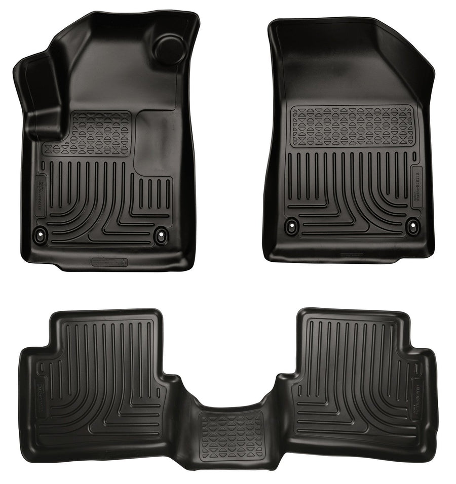 Weatherbeater Husky Liners Floor Mats | Fits 2013-2016 Dodge Dart | Front & 2nd Row, 3-pc Black - 99021