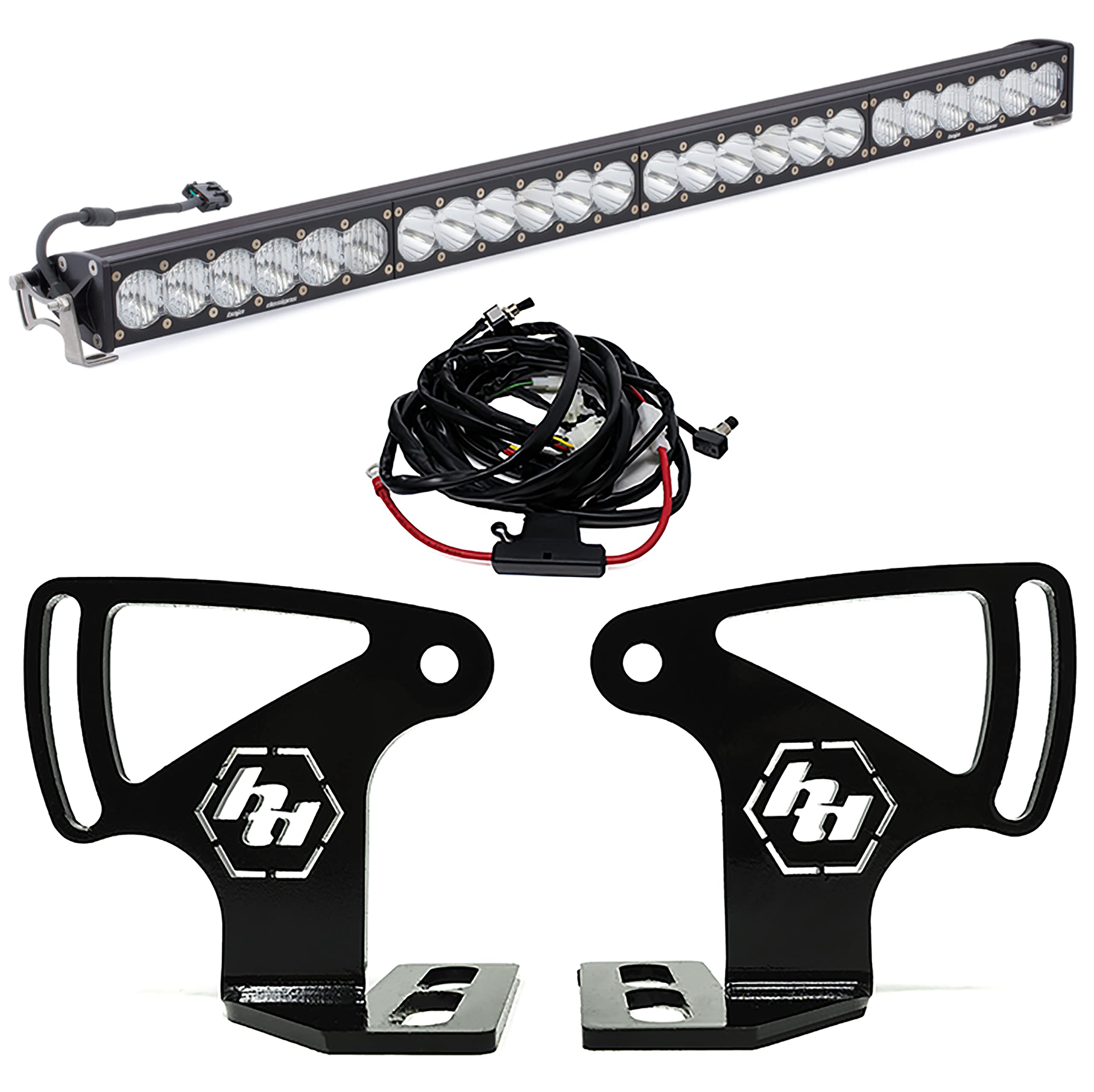 OnX6+ Baja Designs 40-inch LED Light Bar Roof Mount Kit for Textron Wildcat XX UTV 2018-21 (Driving/Combo, Clear)