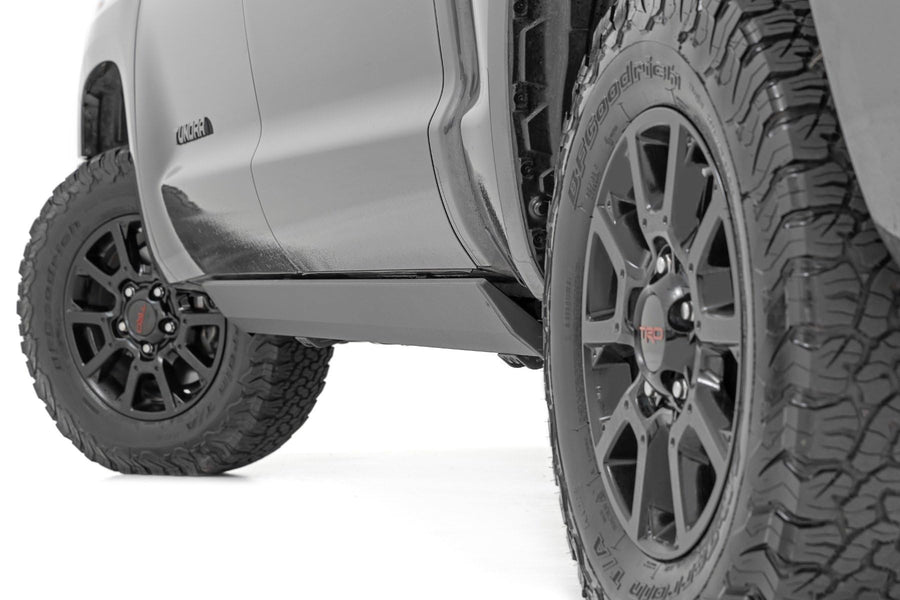 Power Running Boards Rough Country with LED Step Lights for Toyota Tundra, Double Cab (2007-2021) - Dual Motor i-Force Electric Powerstep Board & Retractable Truck Steps