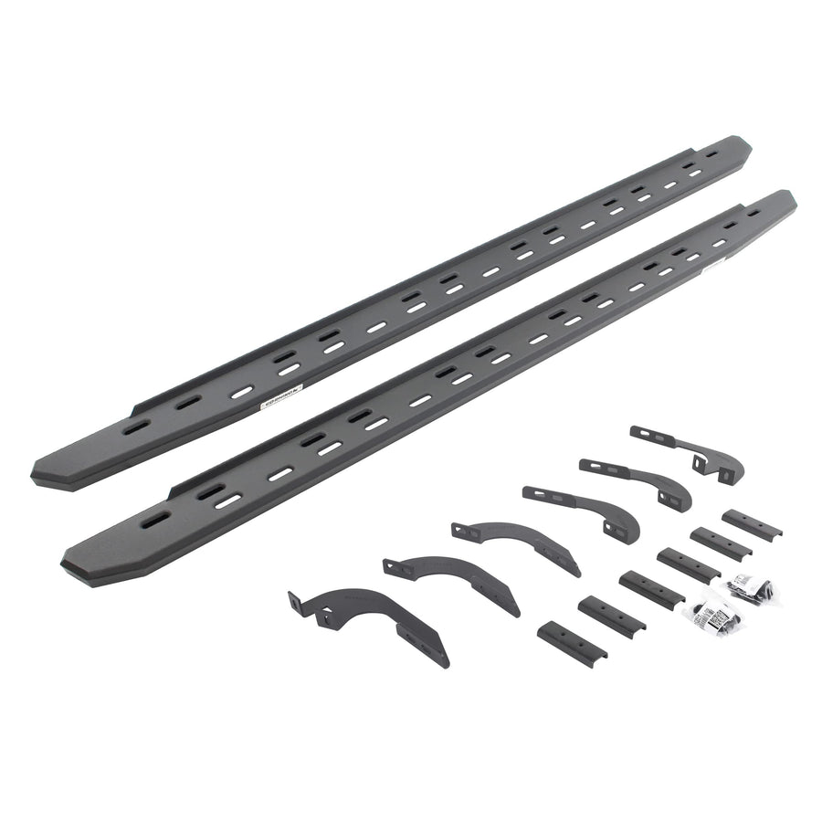 Go Rhino Slim RB30 Running Boards & Brackets | Galvanized Steel, Textured Black | 69642987SPC | Fits 2005-2023 Toyota Tacoma Double Cab Pickup