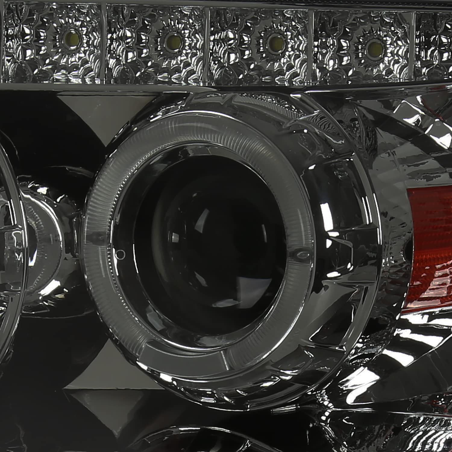 Dual Halo SMD LED DRL Projector Headlights SPEC-D TUNING Compatible with 2005-2007 Ford Escape, Left + Right Pair Headlamps Assembly