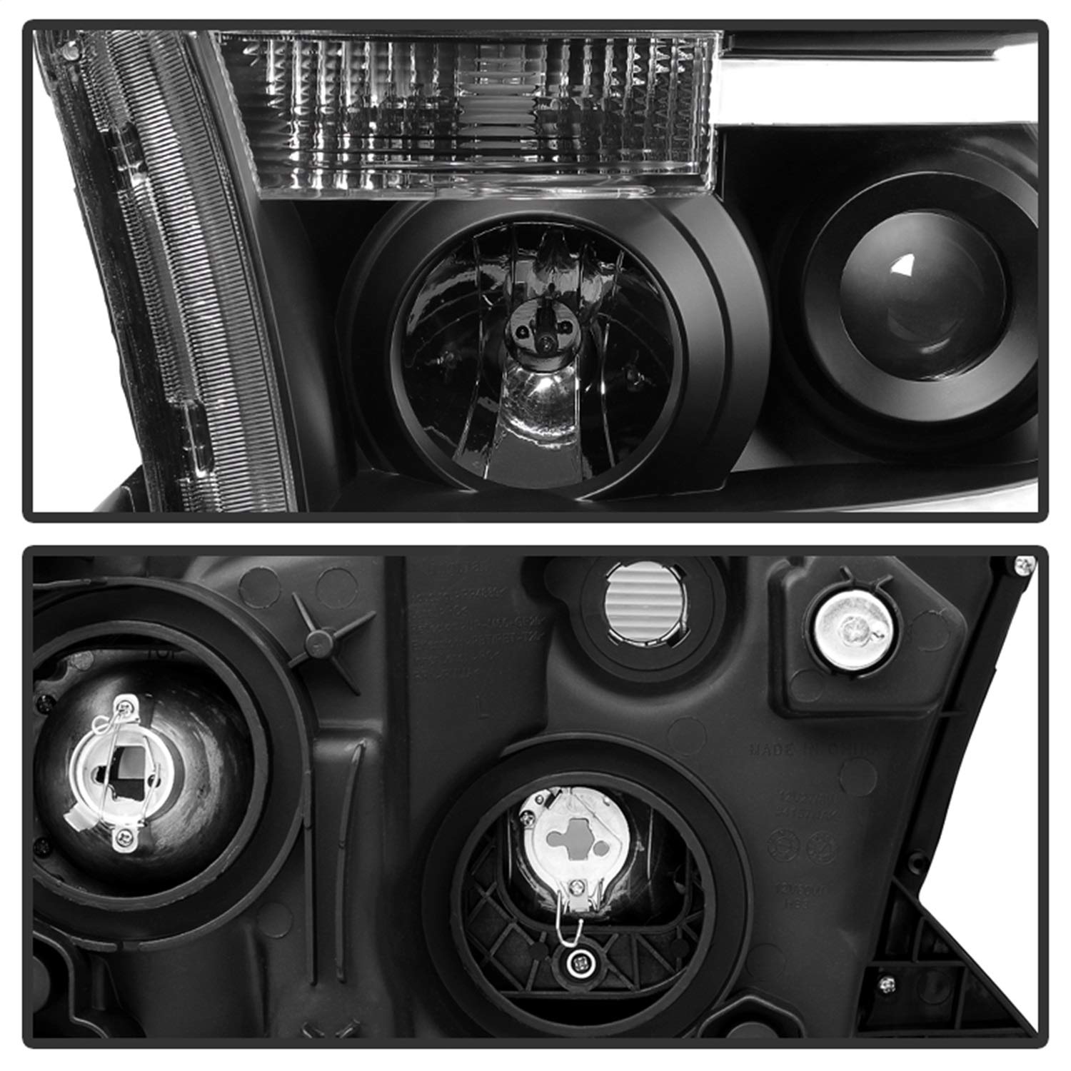 Projector Style xTune Auto Black/Clear Headlights 9027888