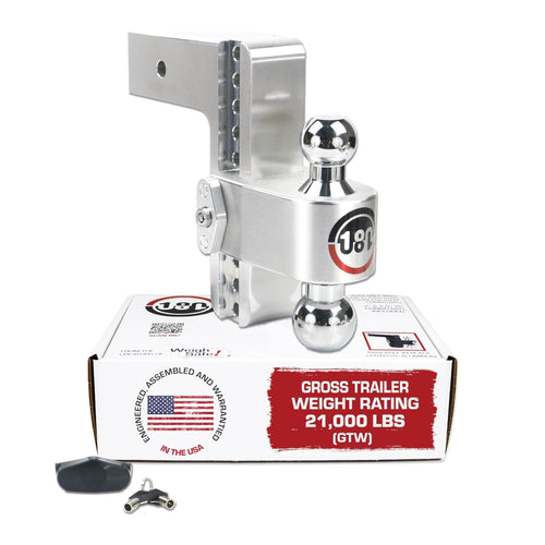 Weigh Safe Adjustable Trailer Hitch Ball Mount - Adjustable 4" Drop Hitch for 3" Receiver - Premium Heavy Duty Aluminum Trailer Tow Hitch w/ Chrome Plated Tow Balls (2" & 2 5/16") - 21,000 GTW