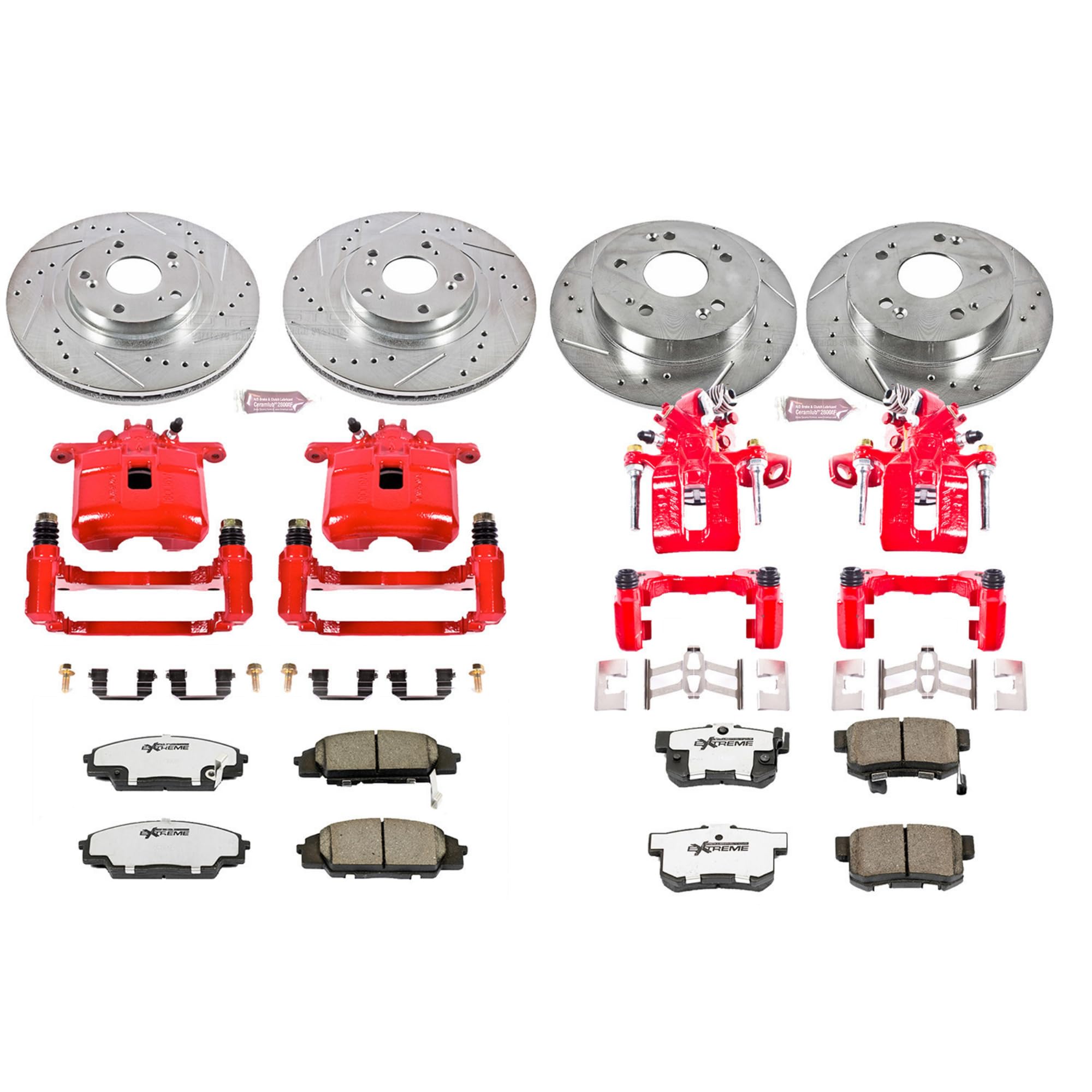 Power Stop KC2440-26 Z26 Street Warrior Front & Rear Brake Kit Honda For Honda Civic 2006-2011 [Model Specific]
