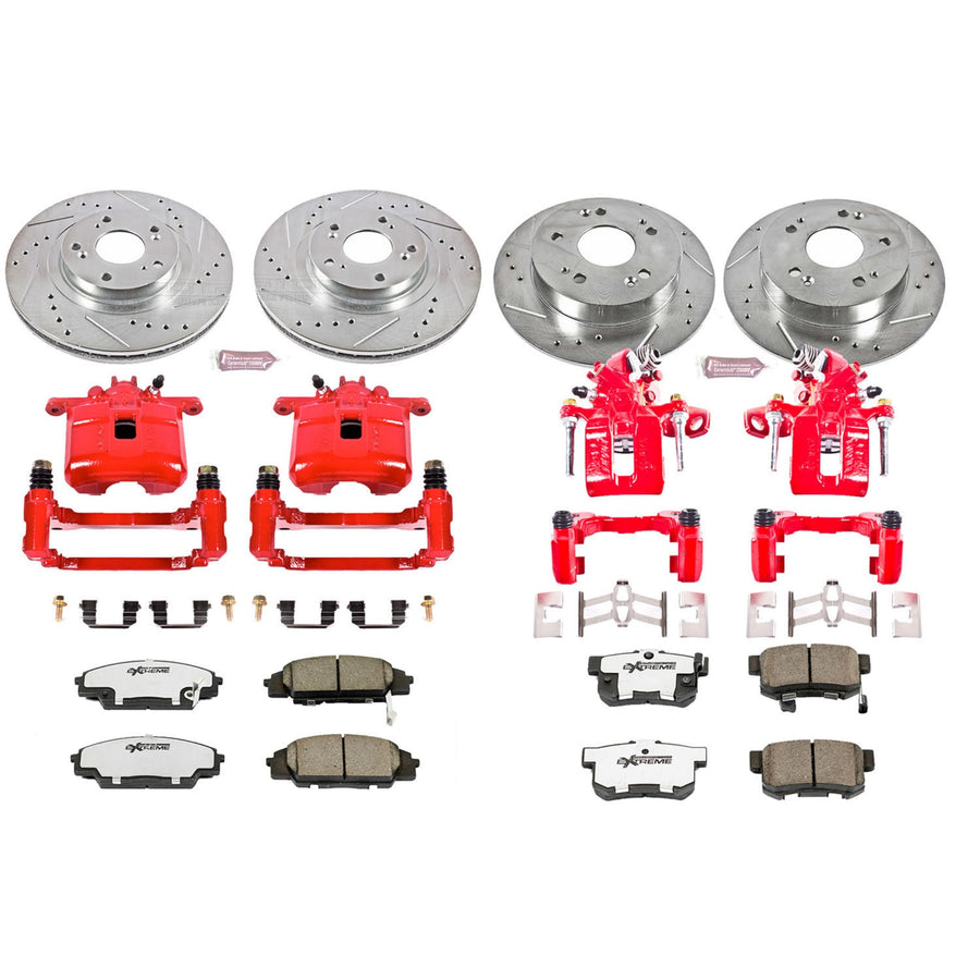 Power Stop KC2440-26 Z26 Street Warrior Front & Rear Brake Kit Honda For Honda Civic 2006-2011 [Model Specific]