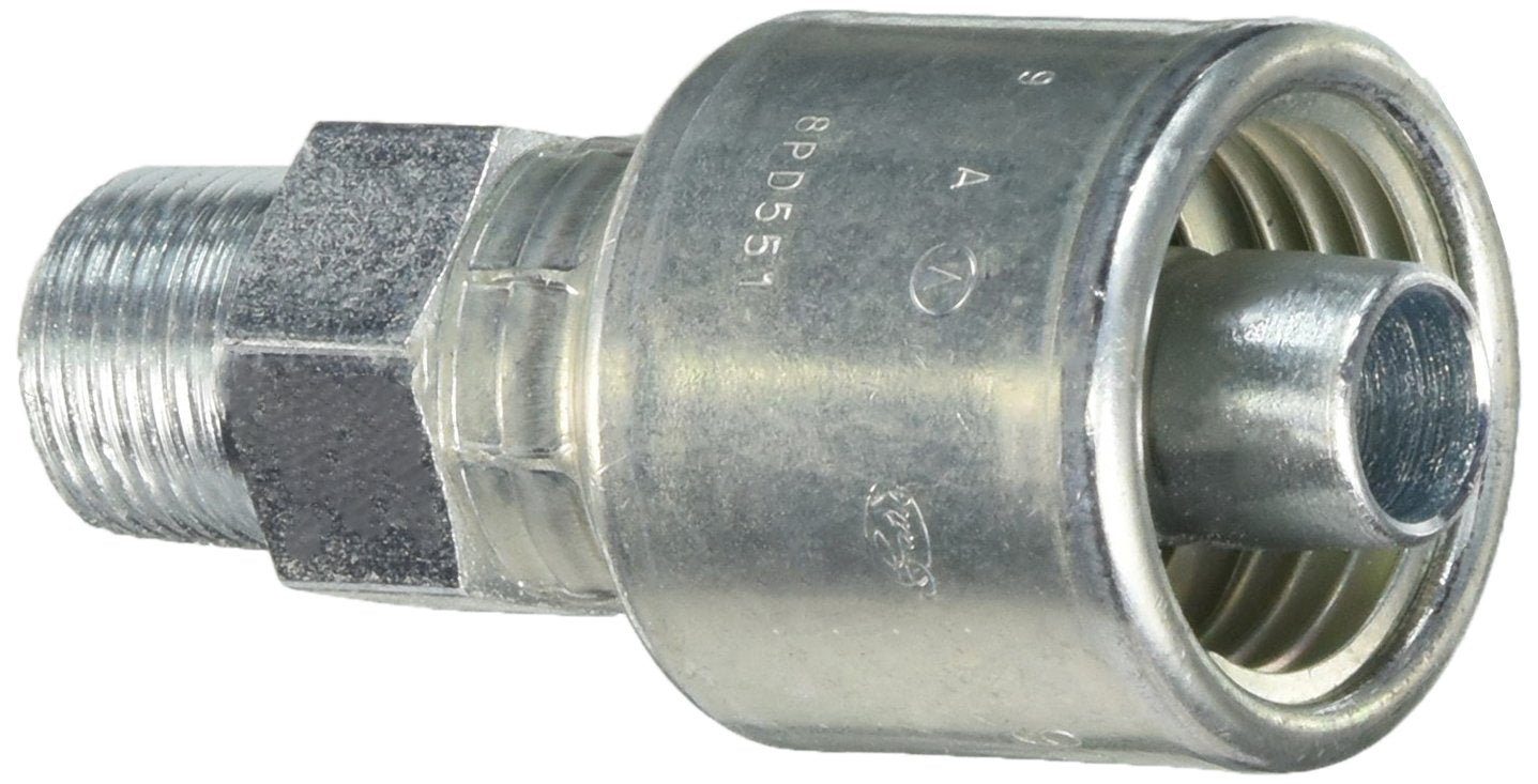 MegaCrimp Gates 8G-6MP XBULK Couplings, Male Pipe, Zinc Plated Carbon Steel, 2.72", 1/2" ID (Pack of 150)