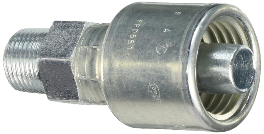 MegaCrimp Gates 8G-6MP XBULK Couplings, Male Pipe, Zinc Plated Carbon Steel, 2.72", 1/2" ID (Pack of 150)