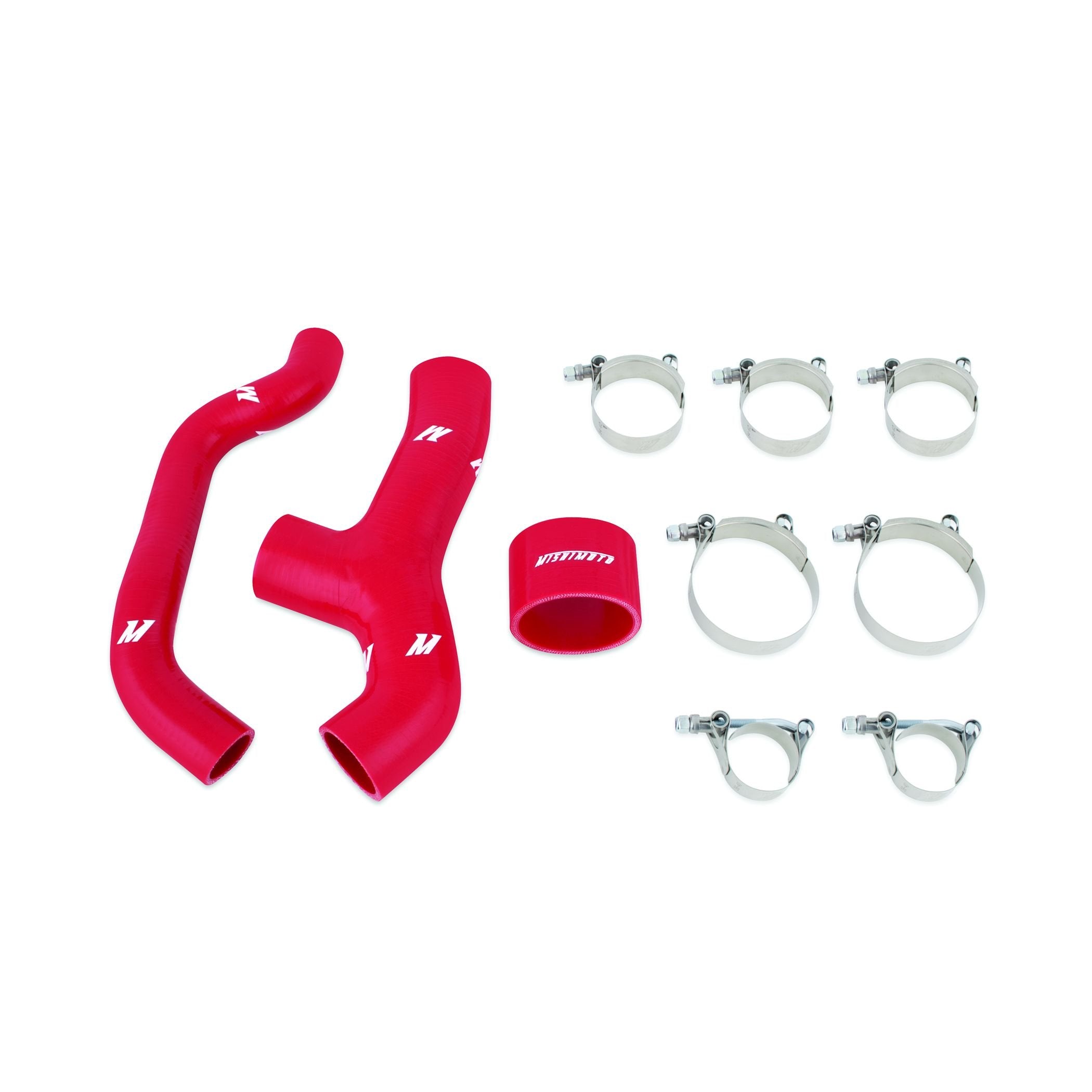 Mishimoto Intercooler Charge Air Cooler Hoses MMHOSE-SUB-INT6RD Fits Subaru WRX 2006-2007/Forester XT 2004-2008 Red