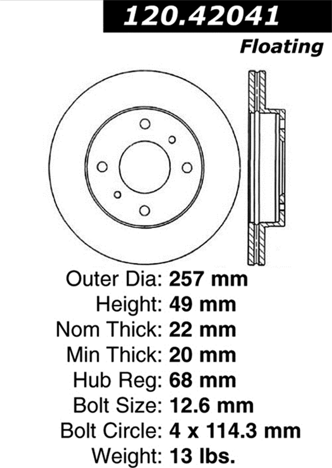Sport Drilled/Slotted Brake Rotor StopTech 127.42041R (Front Right), 1 Pack