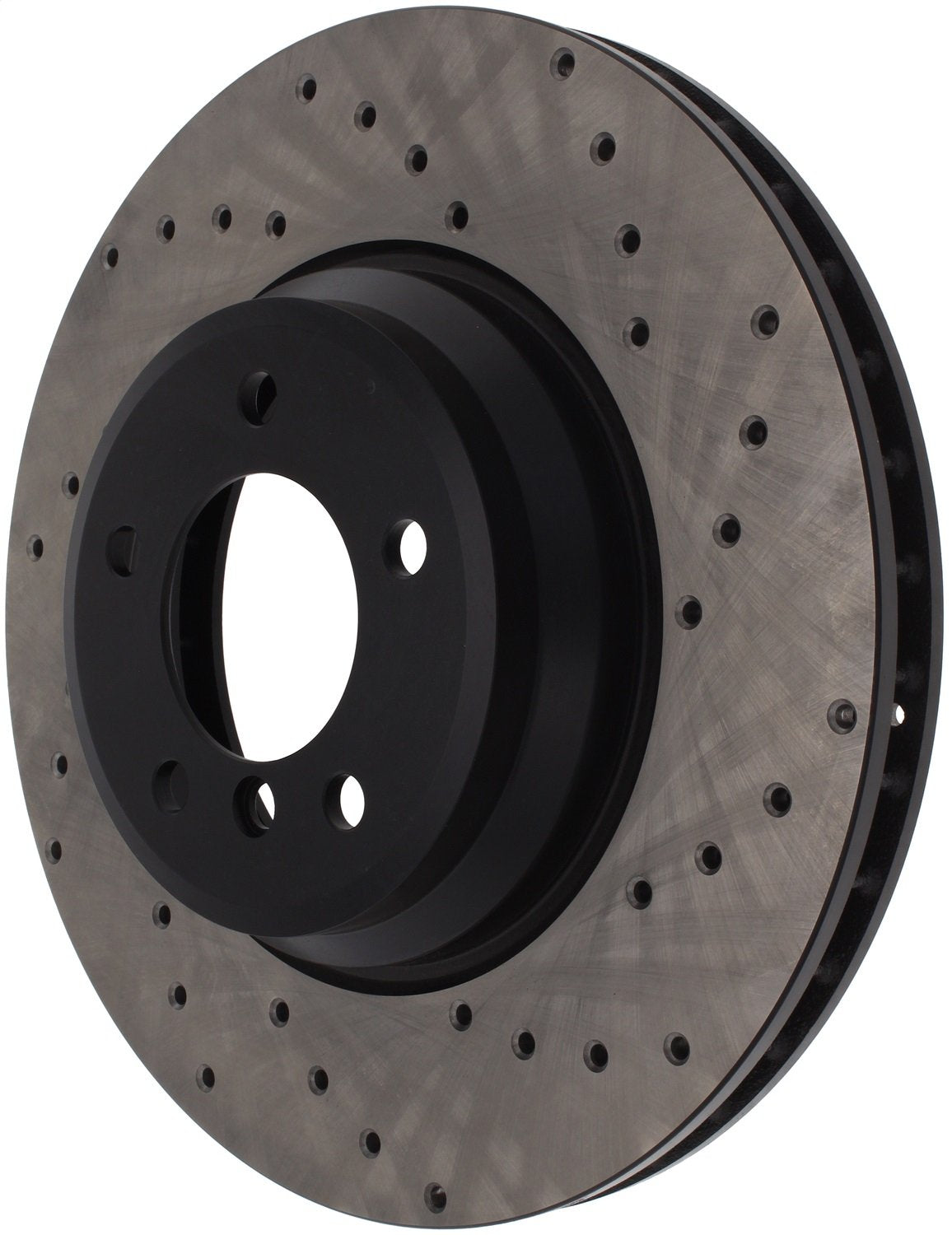 StopTech Sport 128.34093L Front Left Cross Drilled Disc Brake Rotor - Fits Select BMW 3 Series and X1 Vehicles